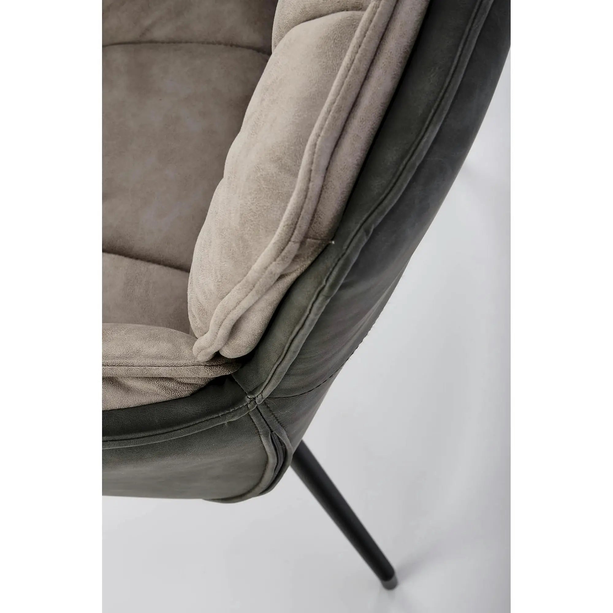 Scaun rotativ K523, gri/negru, stofa/piele ecologica, 61x61x85 cm