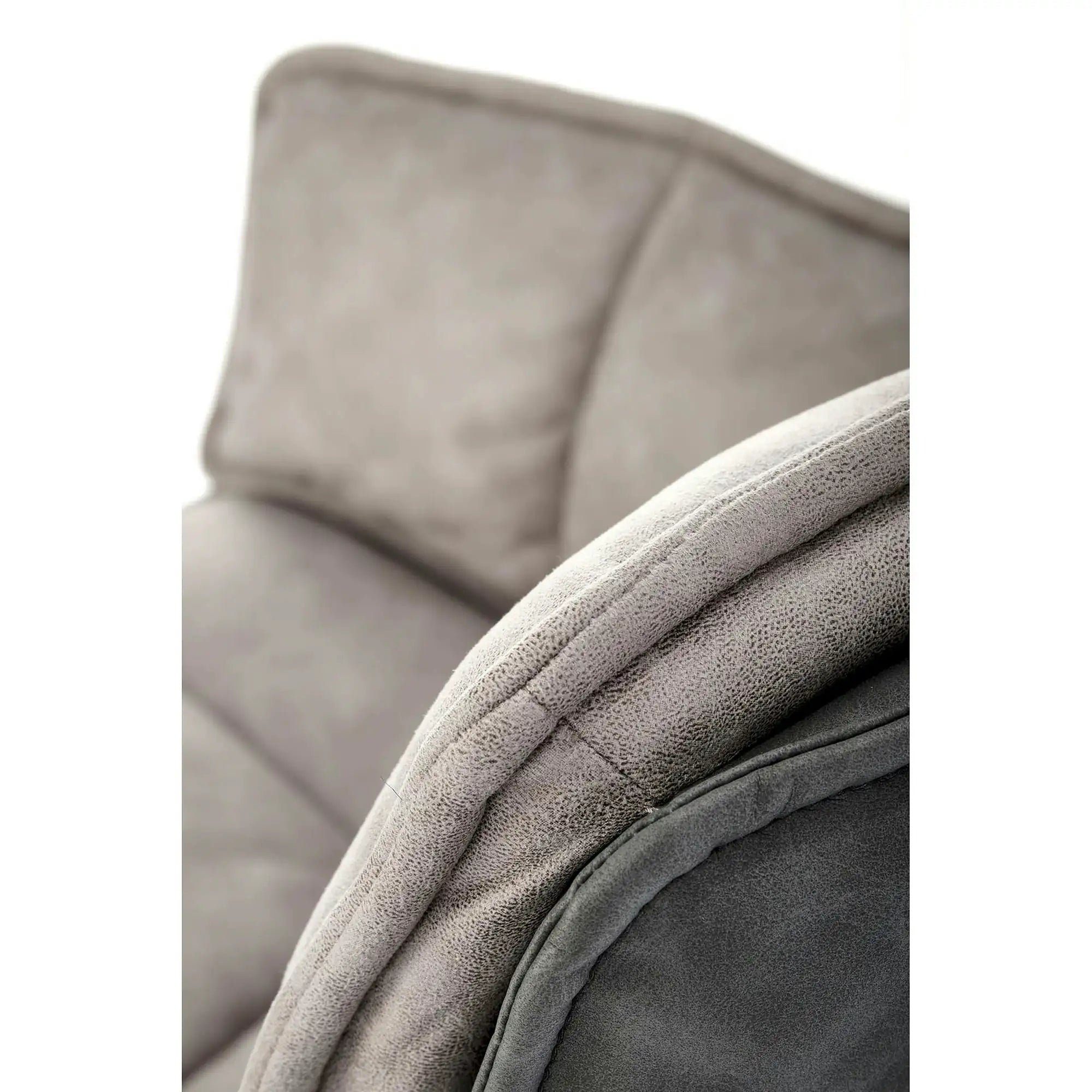 Scaun rotativ K523, gri/negru, stofa/piele ecologica, 61x61x85 cm