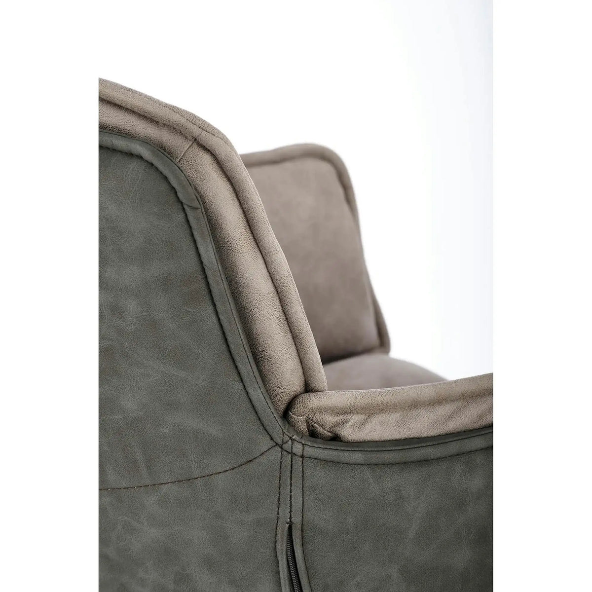Scaun rotativ K523, gri/negru, stofa/piele ecologica, 61x61x85 cm