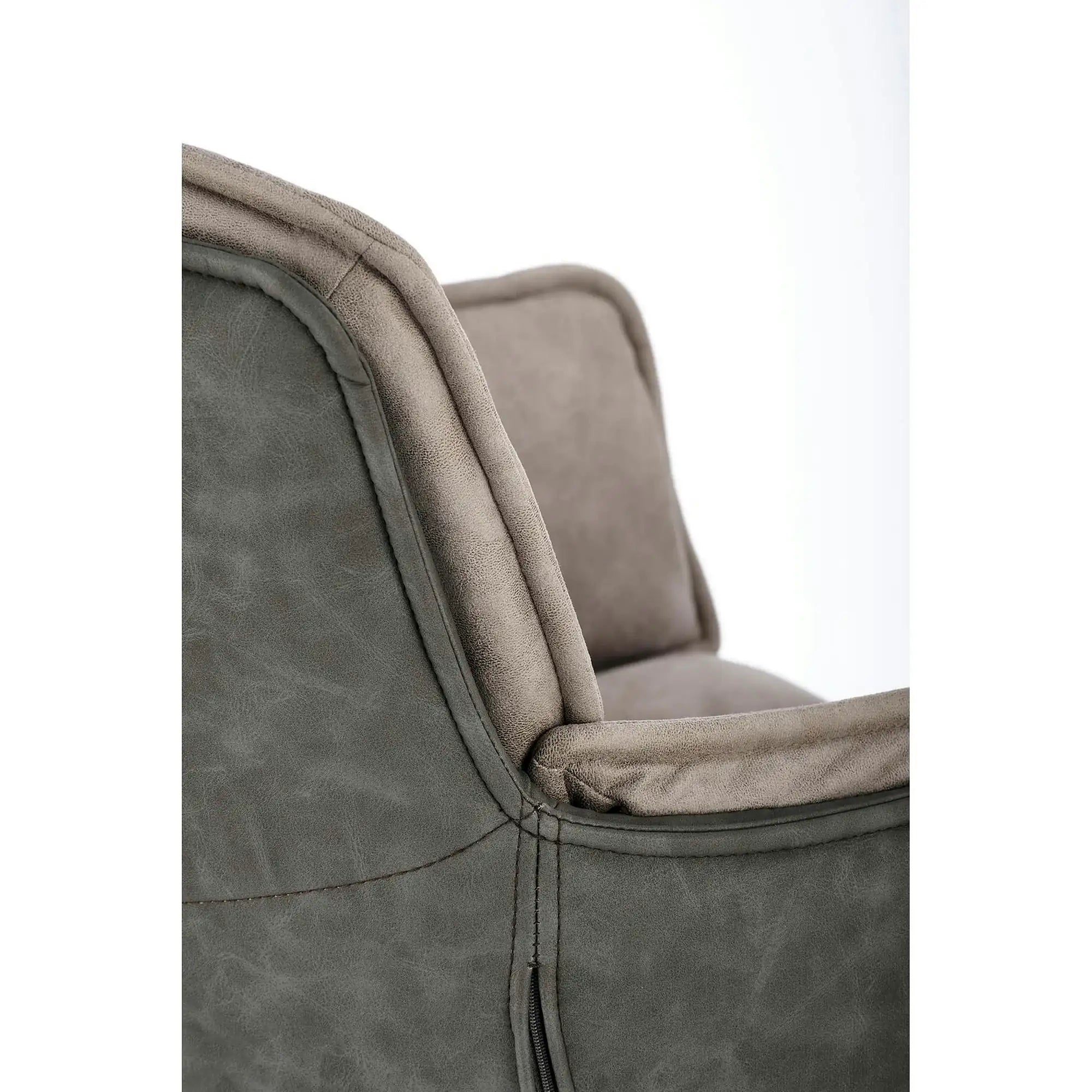 Scaun rotativ K523, gri/negru, stofa/piele ecologica, 61x61x85 cm
