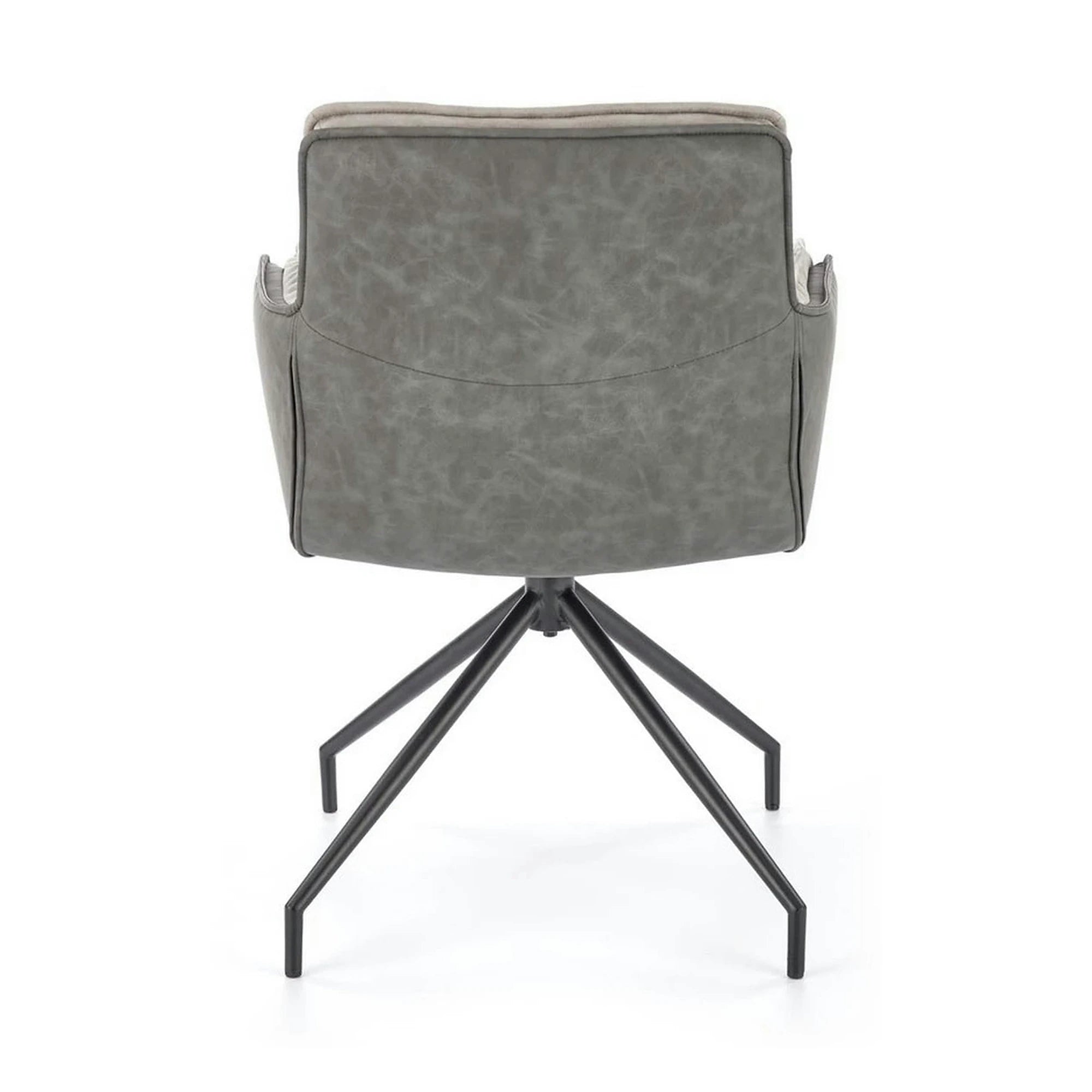Scaun rotativ K523, gri/negru, stofa/piele ecologica, 61x61x85 cm