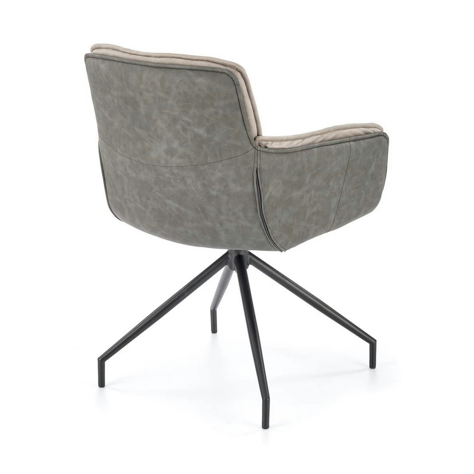 Scaun rotativ K523, gri/negru, stofa/piele ecologica, 61x61x85 cm