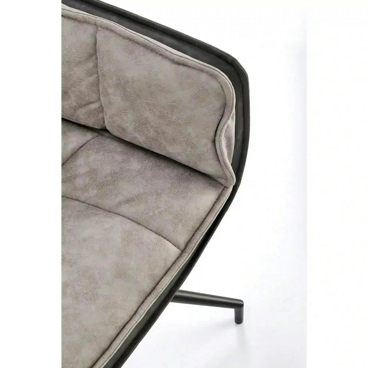 Scaun rotativ K523, gri/negru, stofa/piele ecologica, 61x61x85 cm