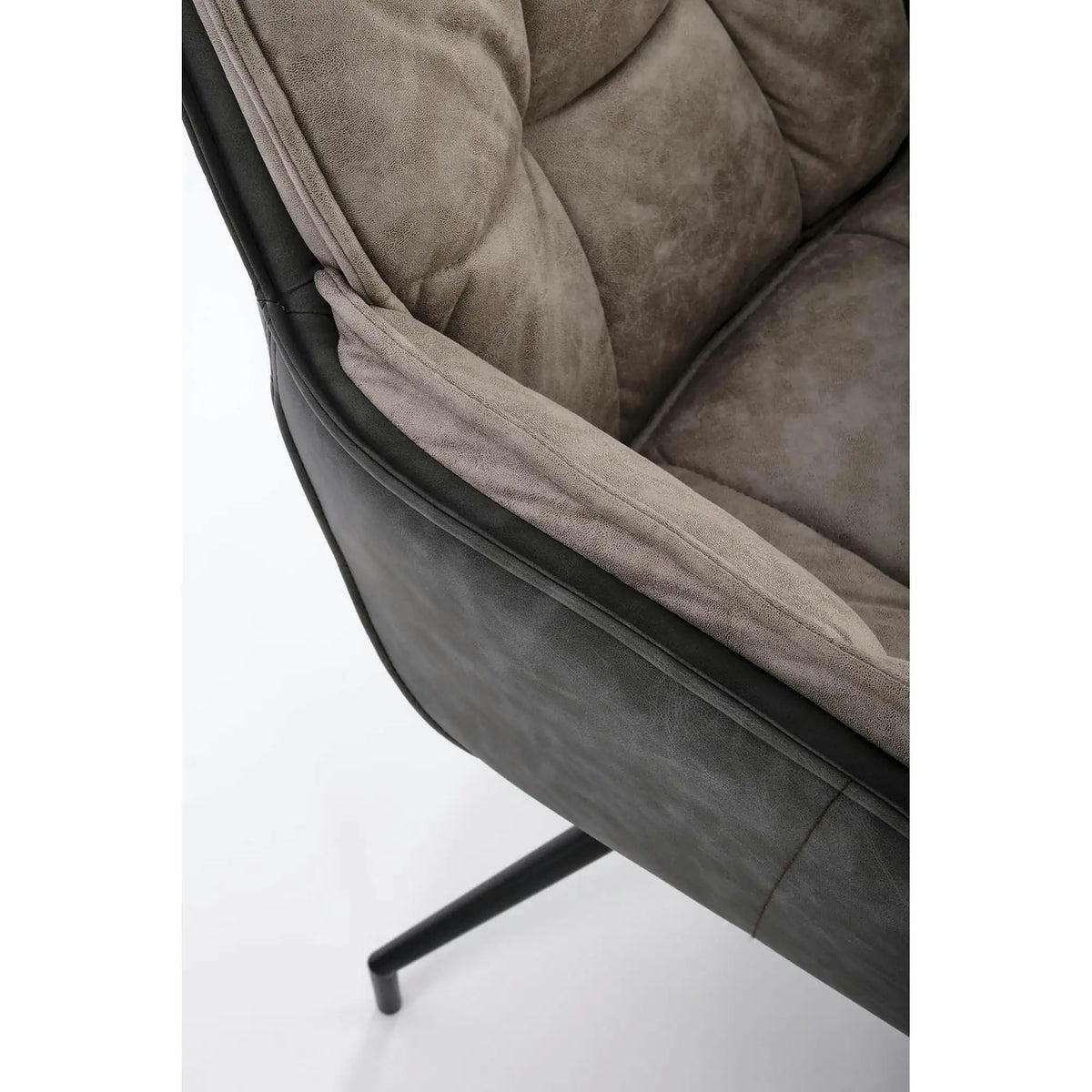 Scaun rotativ K523, gri/negru, stofa/piele ecologica, 61x61x85 cm