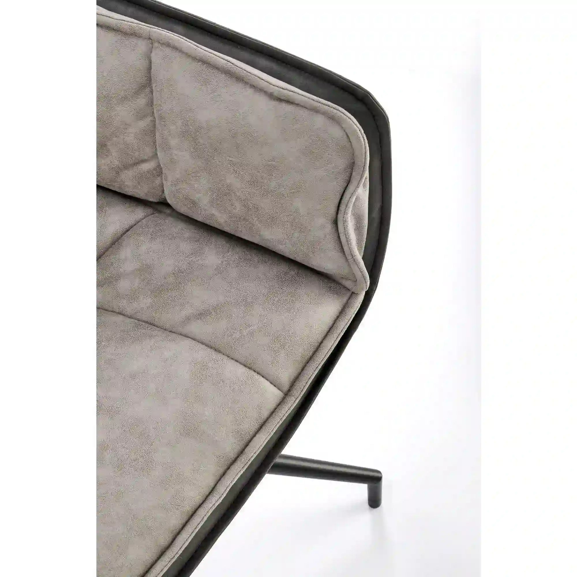 Scaun rotativ K523, gri/negru, stofa/piele ecologica, 61x61x85 cm