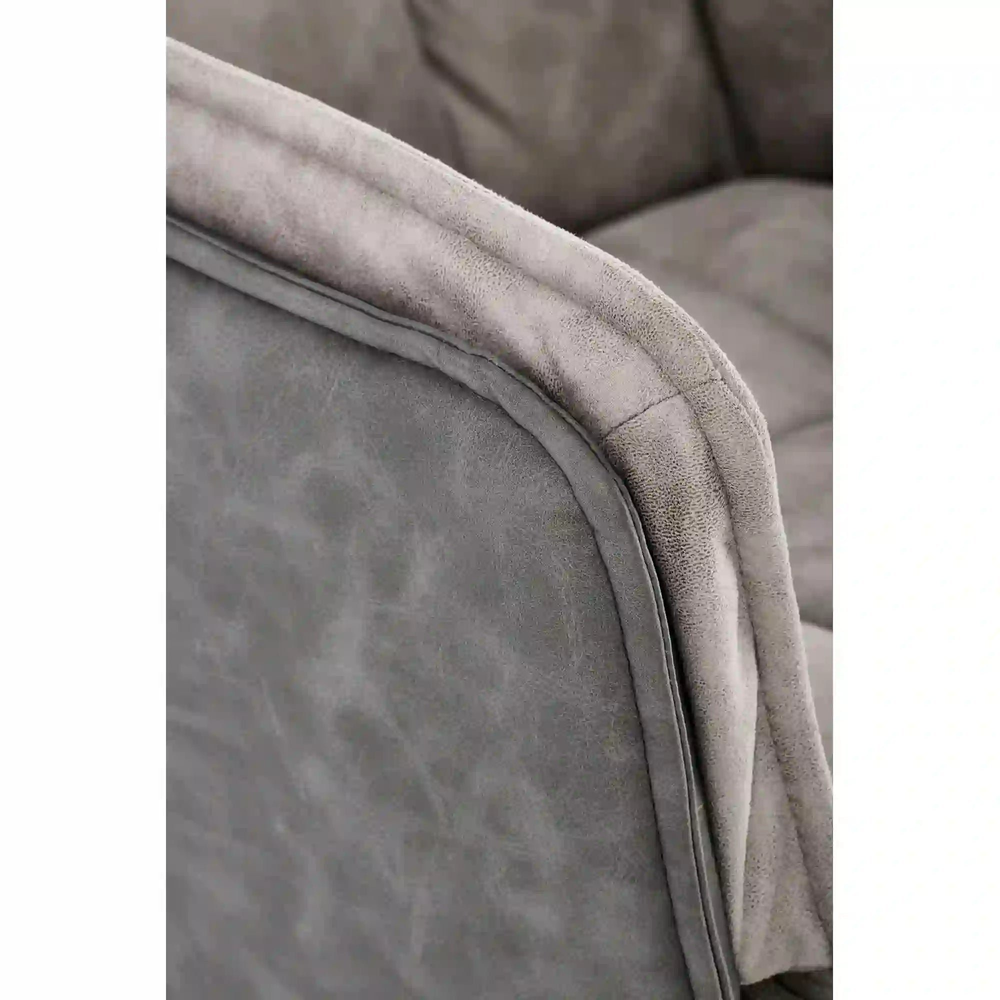 Scaun rotativ K523, gri/negru, stofa/piele ecologica, 61x61x85 cm