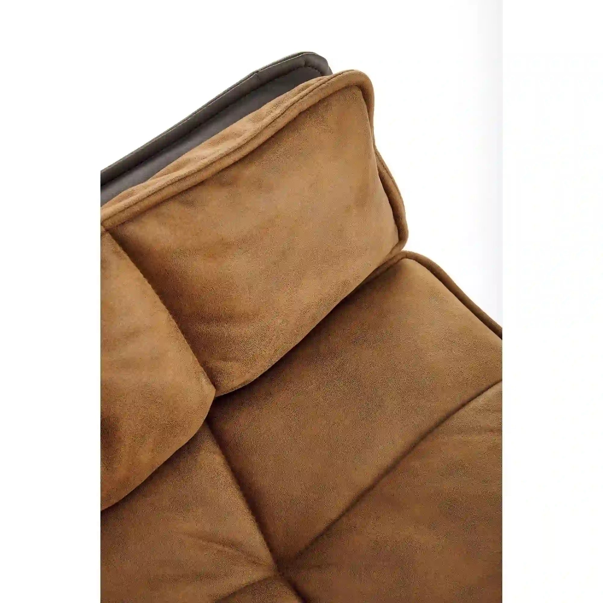 Scaun rotativ K523, maro/negru, stofa/piele ecologica, 61x61x85 cm