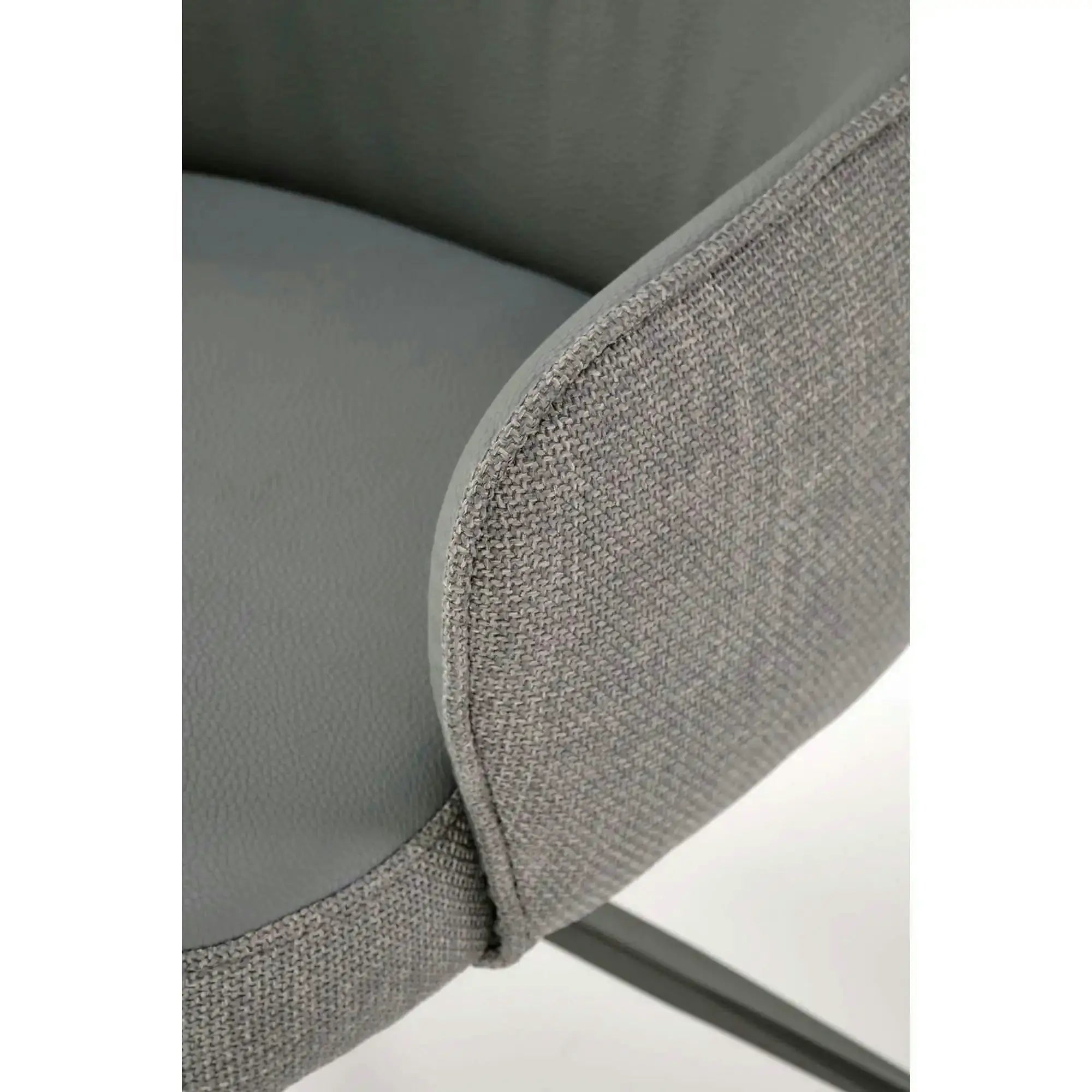 Scaun rotativ K527, gri/negru, stofa clasica/piele ecologica/metal, 60x65x85 cm