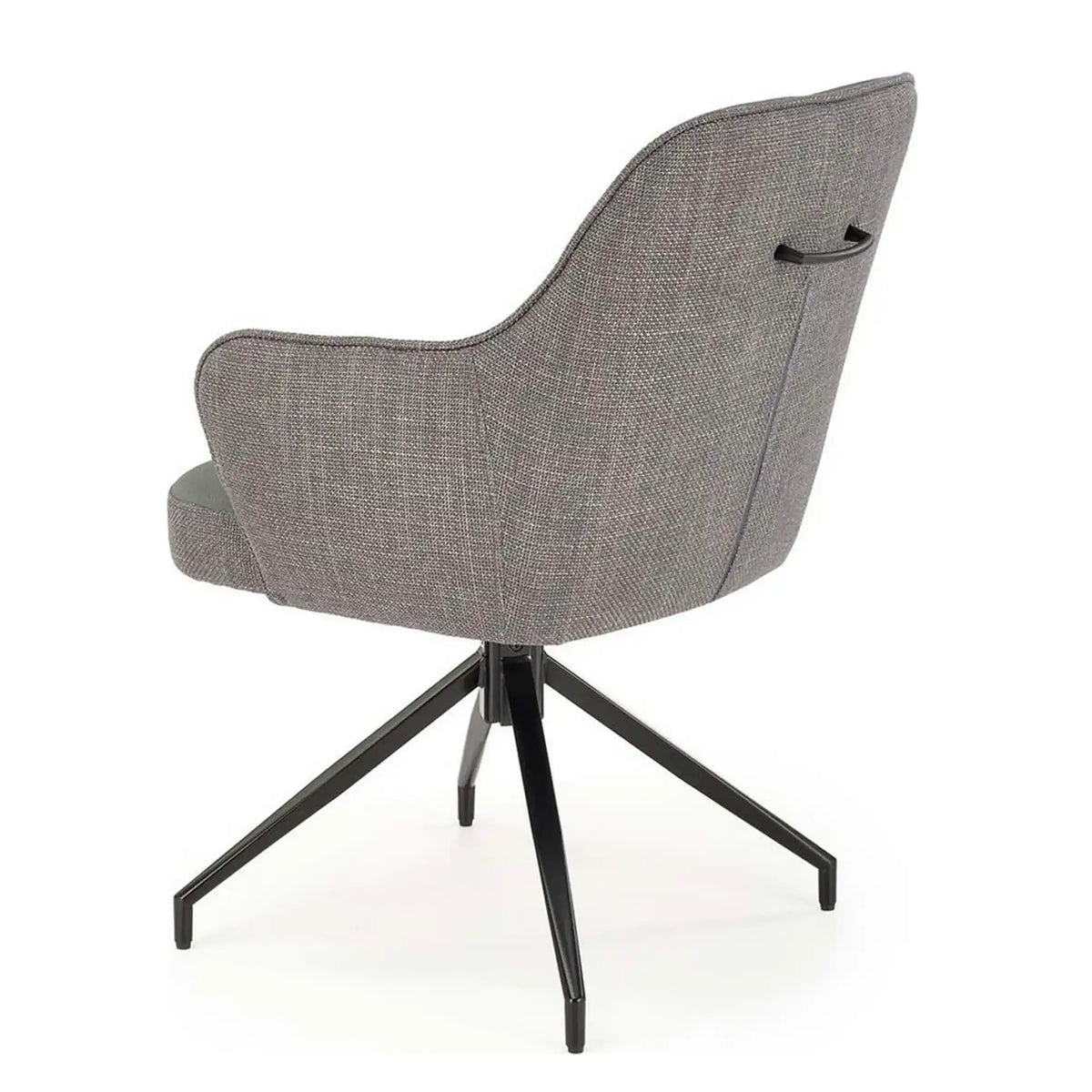 Scaun rotativ K527, gri/negru, stofa clasica/piele ecologica/metal, 60x65x85 cm