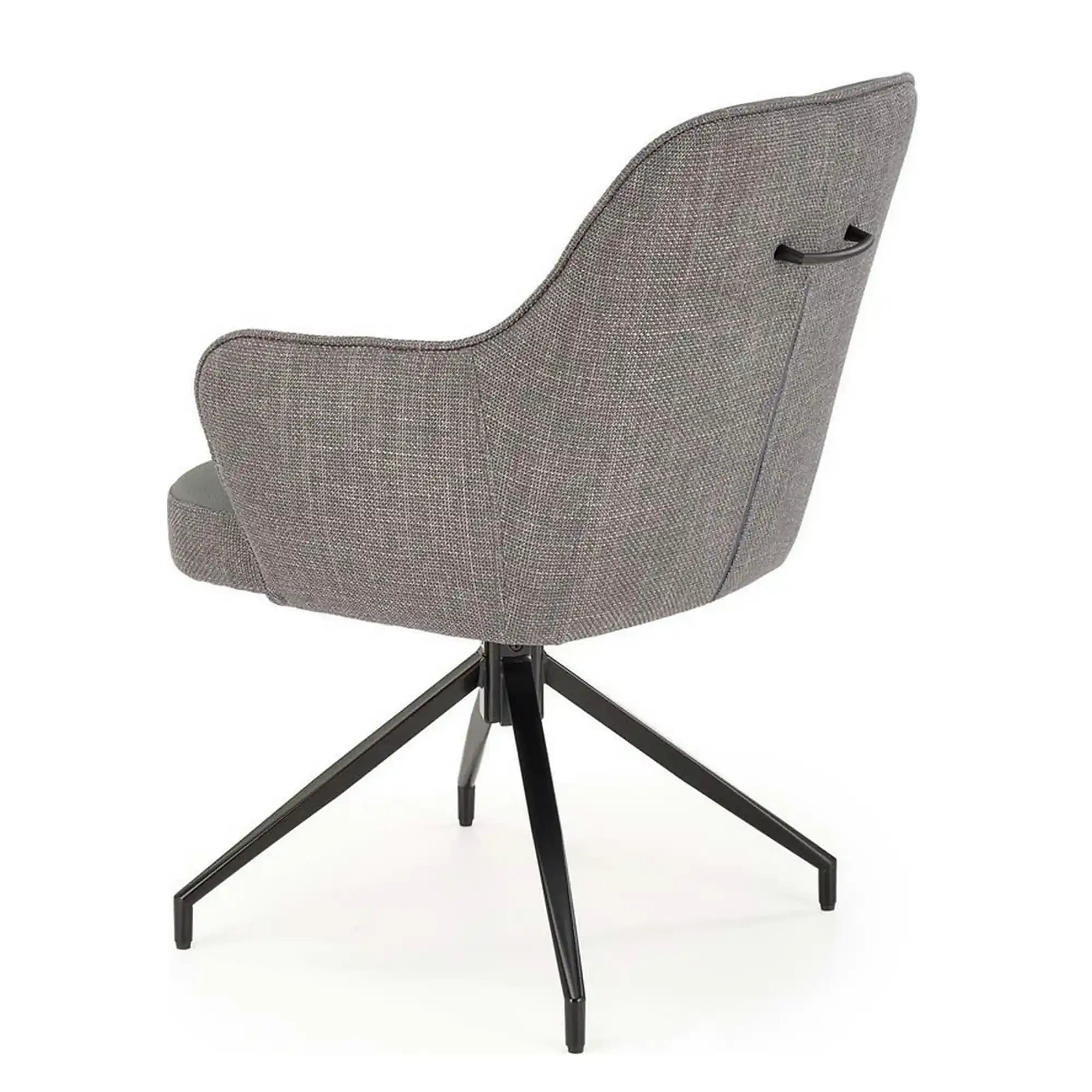Scaun rotativ K527, gri/negru, stofa clasica/piele ecologica/metal, 60x65x85 cm