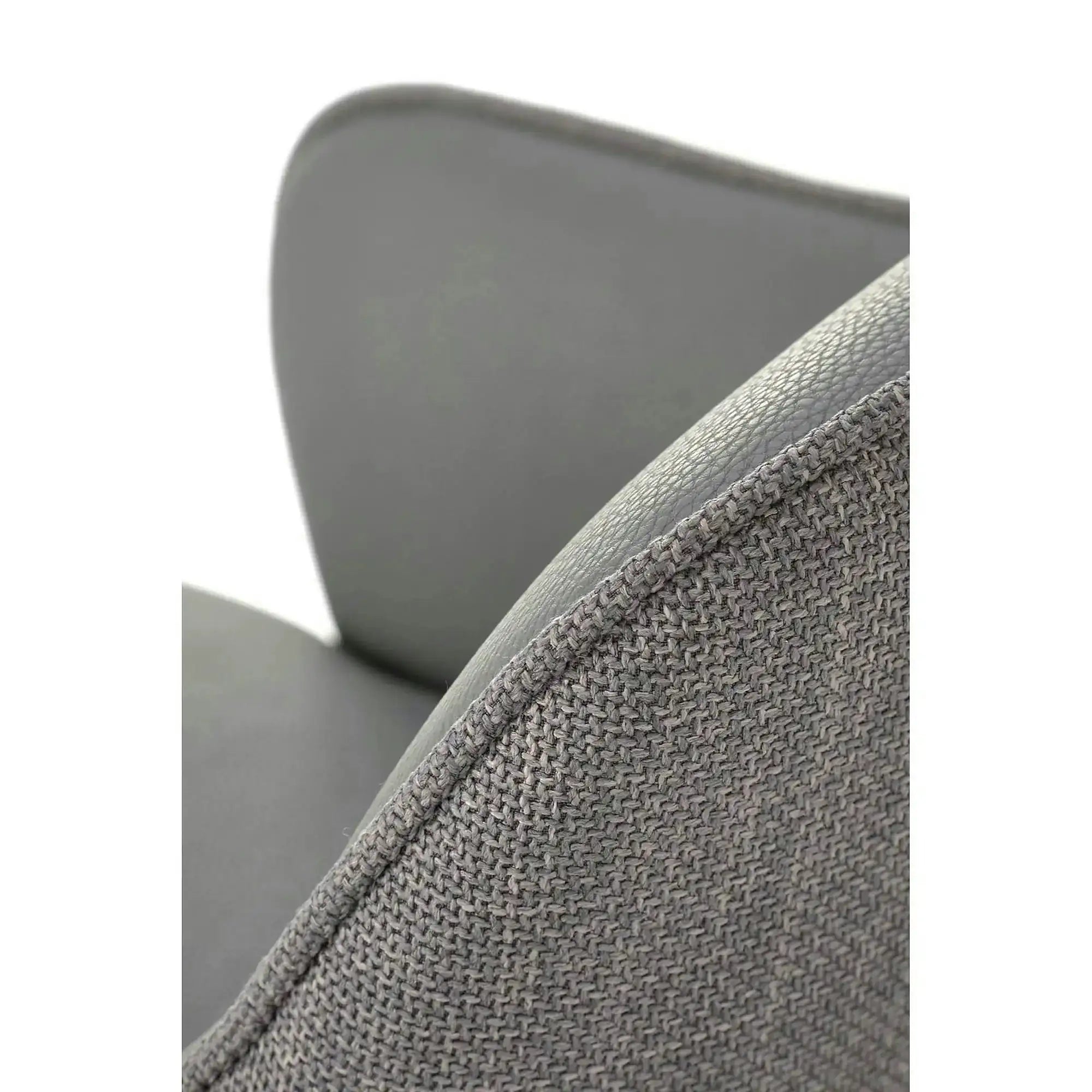 Scaun rotativ K527, gri/negru, stofa clasica/piele ecologica/metal, 60x65x85 cm