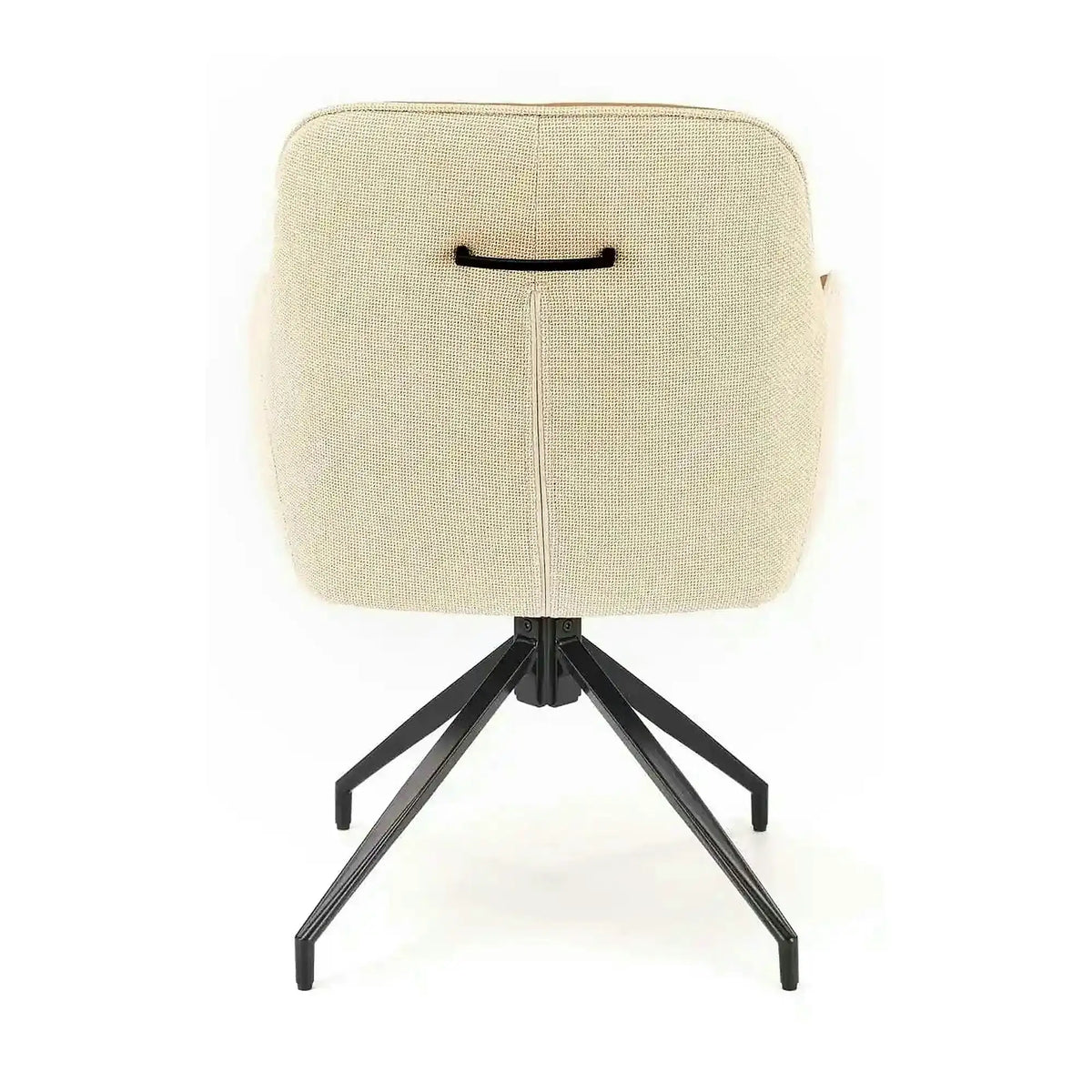 Scaun rotativ K527, maro/bej/negru, stofa clasica/piele ecologica/metal, 60x65x85 cm