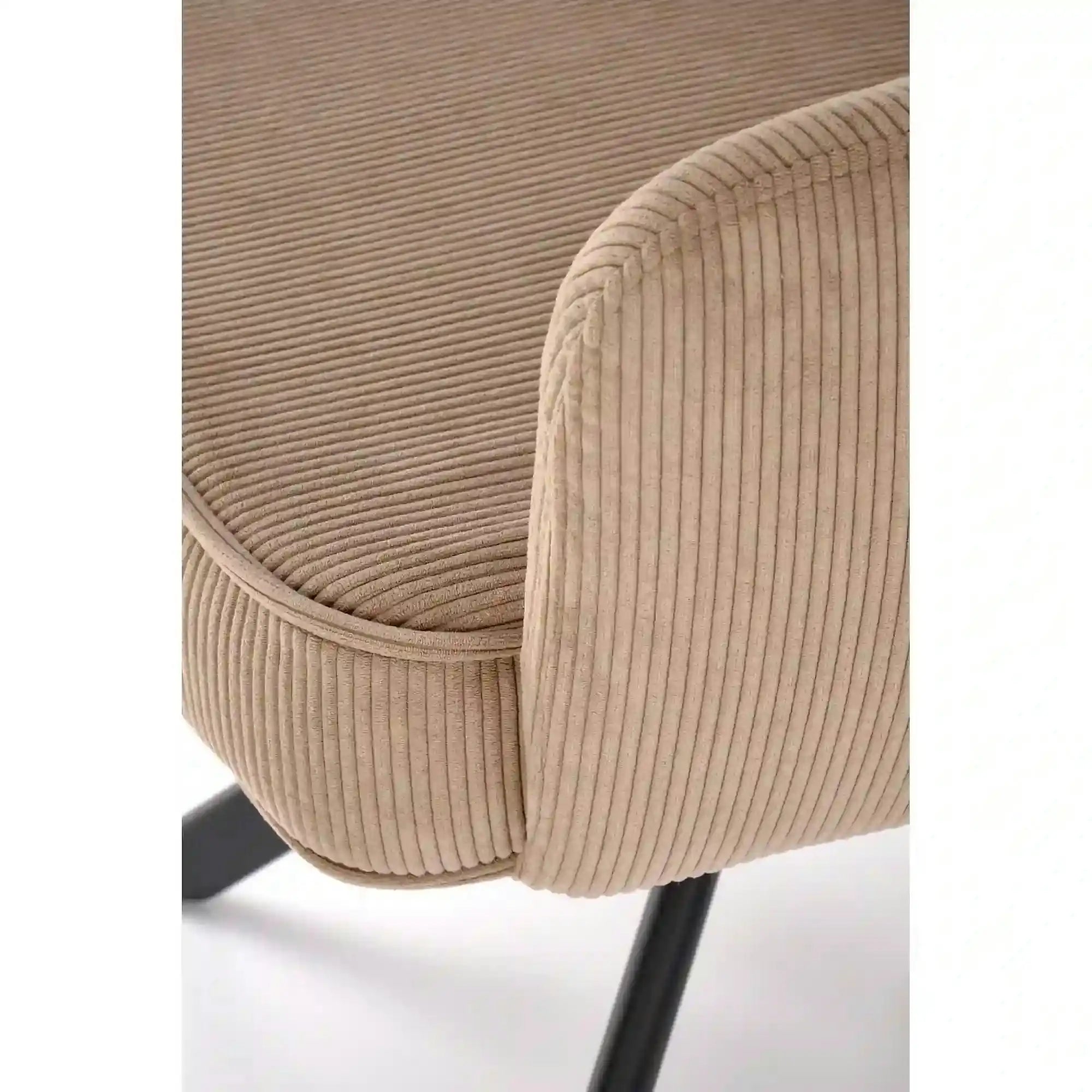 Scaun rotativ K528, cappucino/negru, stofa catifelata/metal, 60x67x90 cm