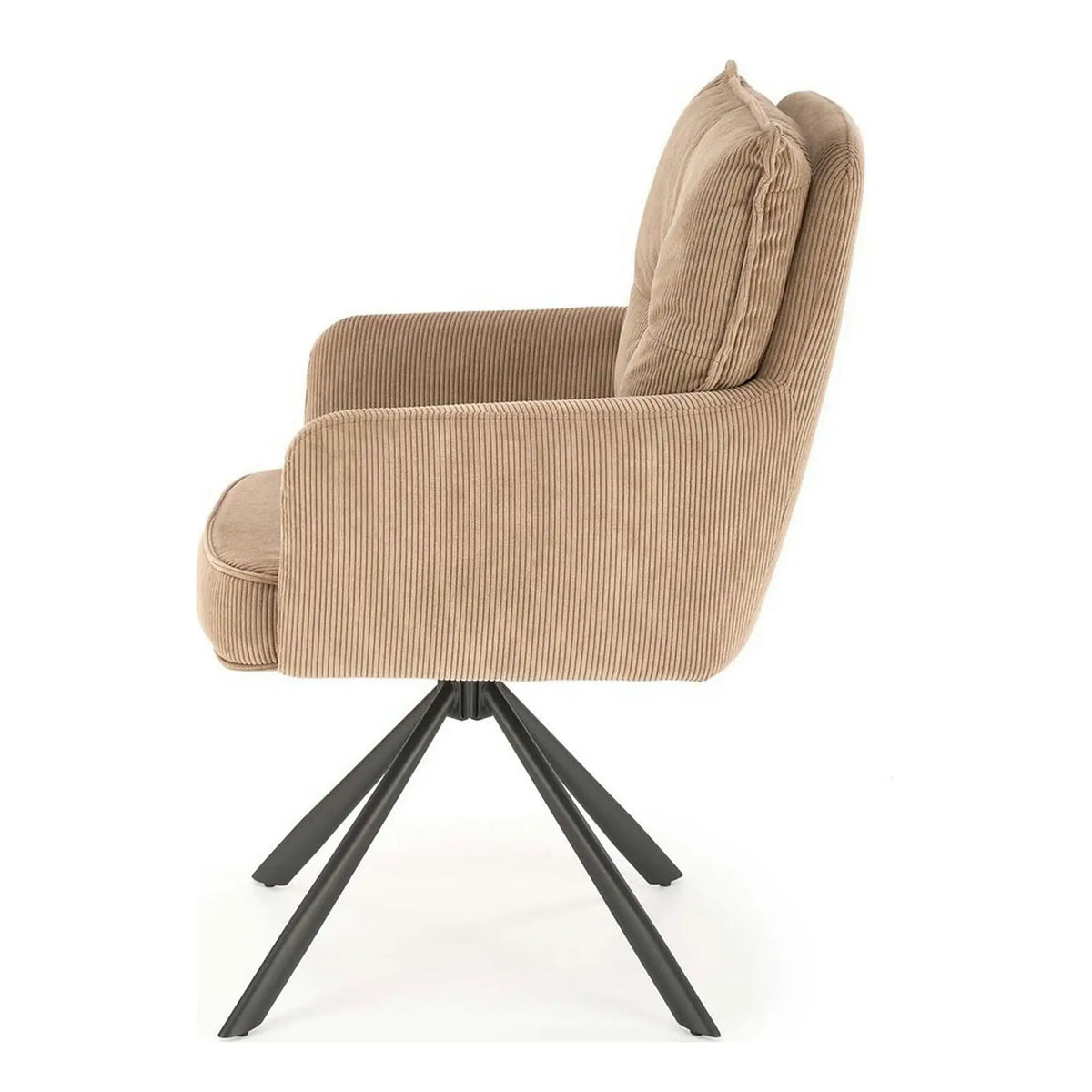Scaun rotativ K528, cappucino/negru, stofa catifelata/metal, 60x67x90 cm