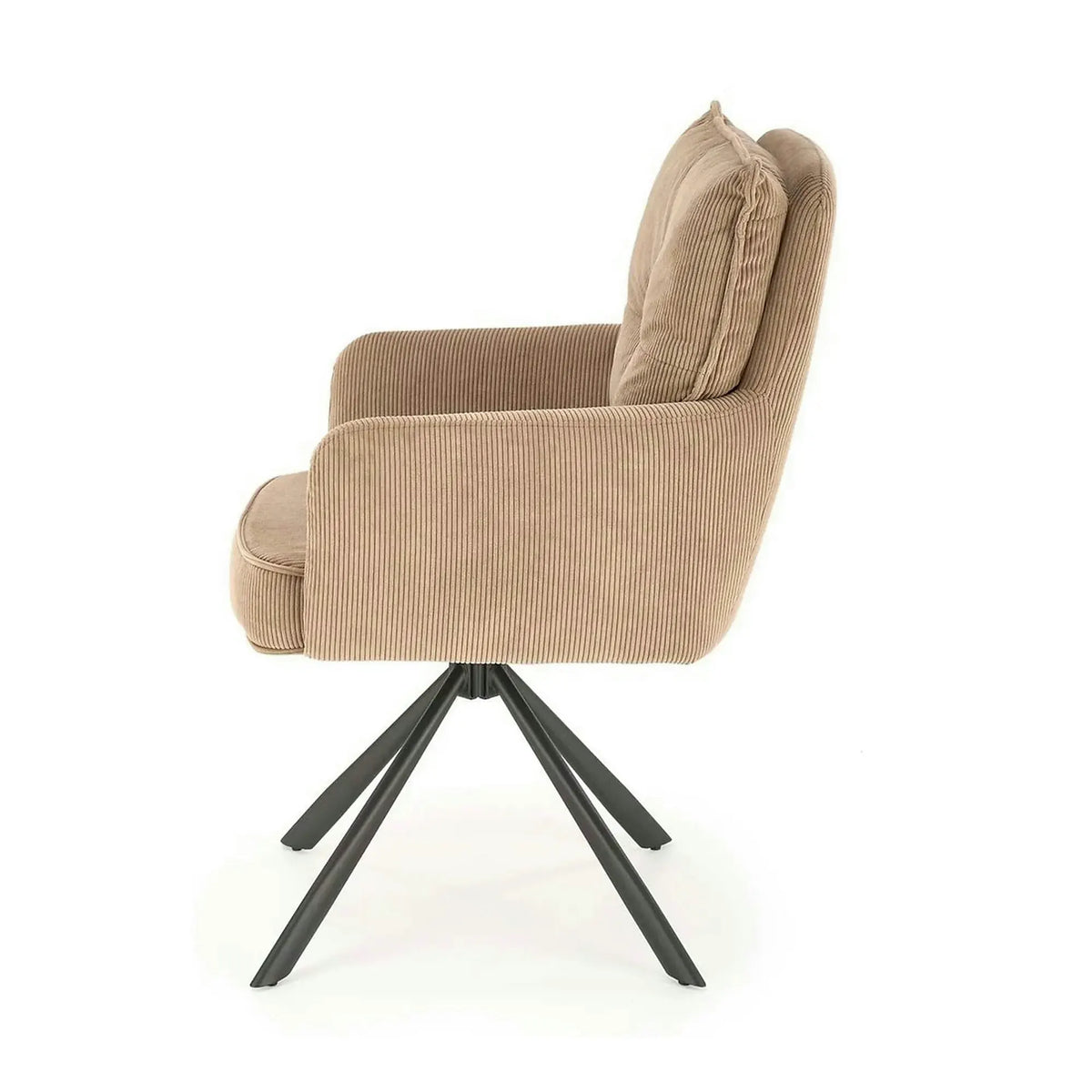 Scaun rotativ K528, cappucino/negru, stofa catifelata/metal, 60x67x90 cm