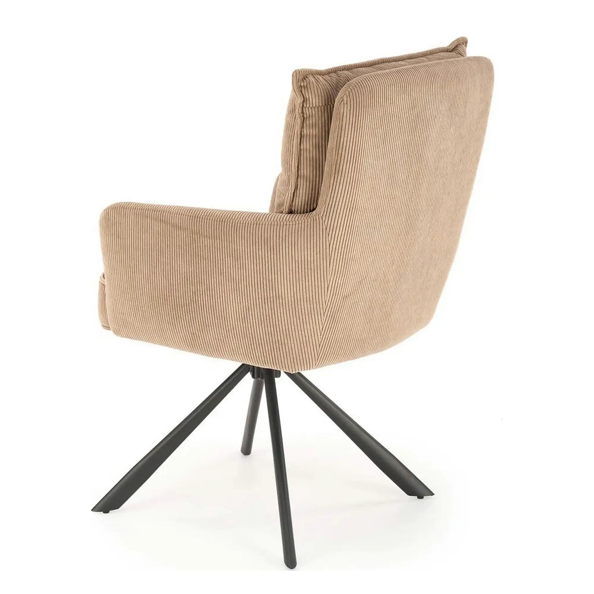 Scaun rotativ K528, cappucino/negru, stofa catifelata/metal, 60x67x90 cm