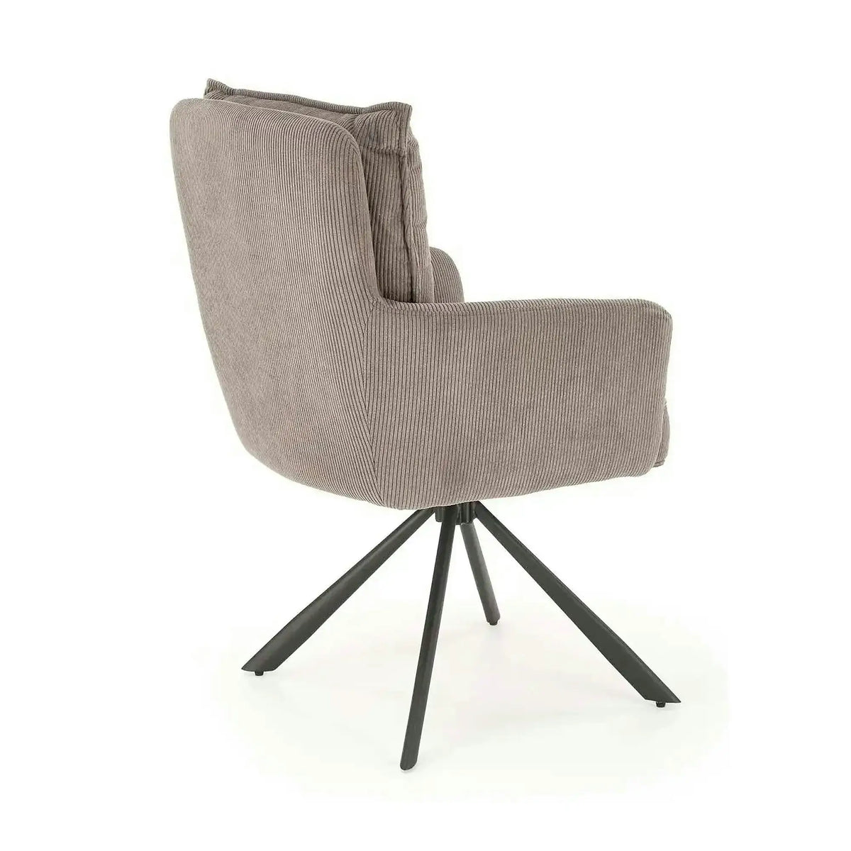 Scaun rotativ K528, gri/negru, stofa catifelata/metal, 60x67x90 cm