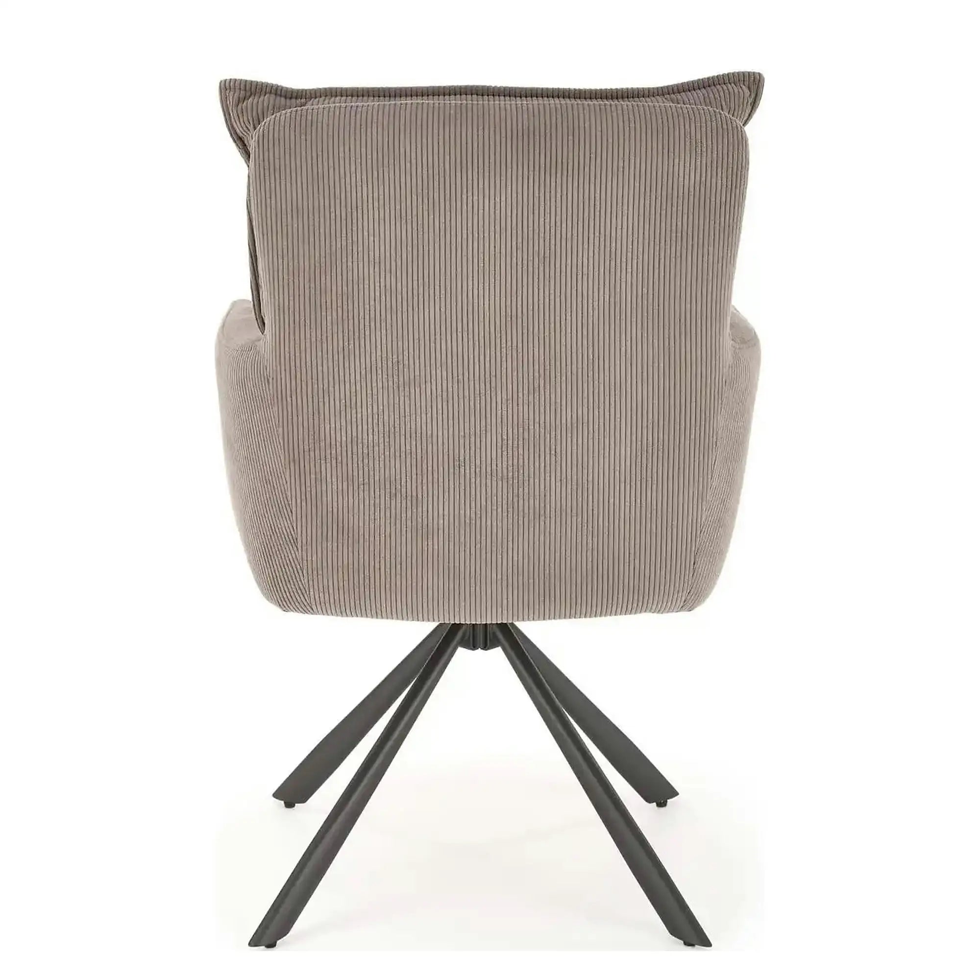 Scaun rotativ K528, gri/negru, stofa catifelata/metal, 60x67x90 cm