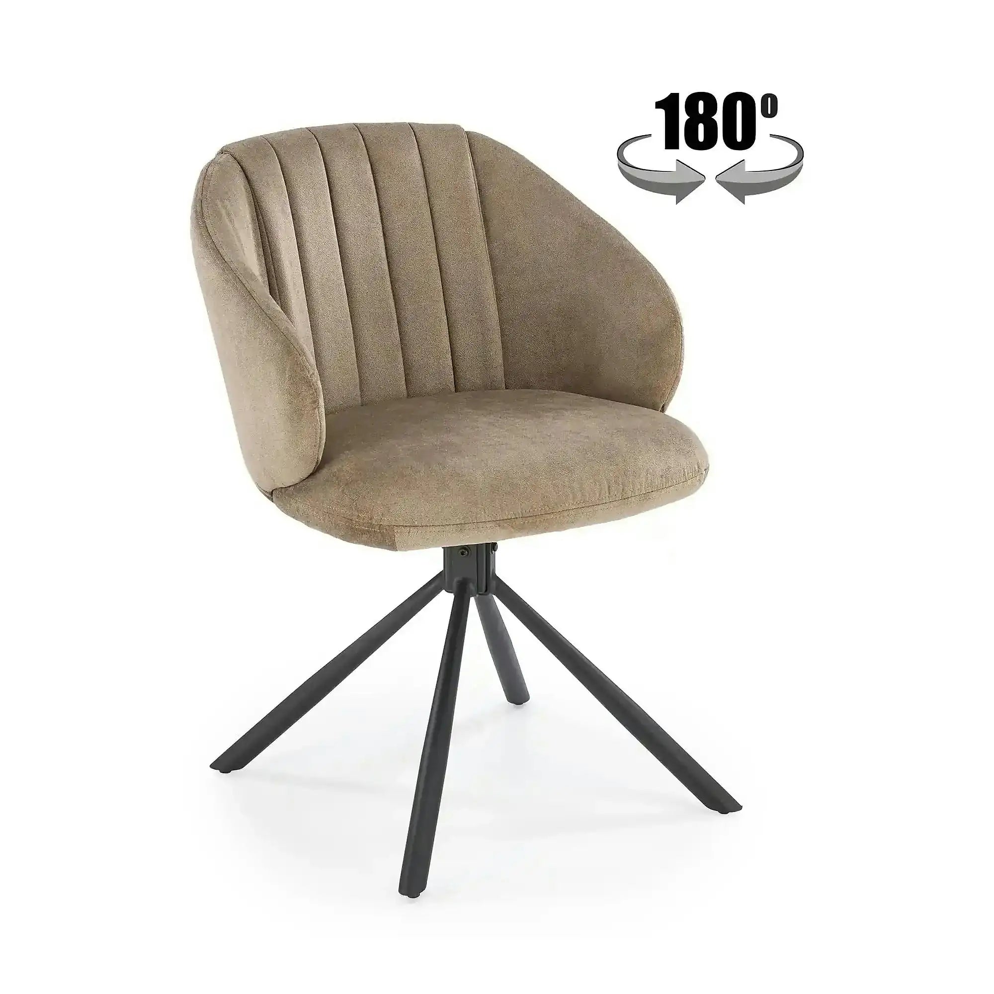 Scaun rotativ K533, cappuccino/negru, stofa clasica/metal, 57x60x80 cm
