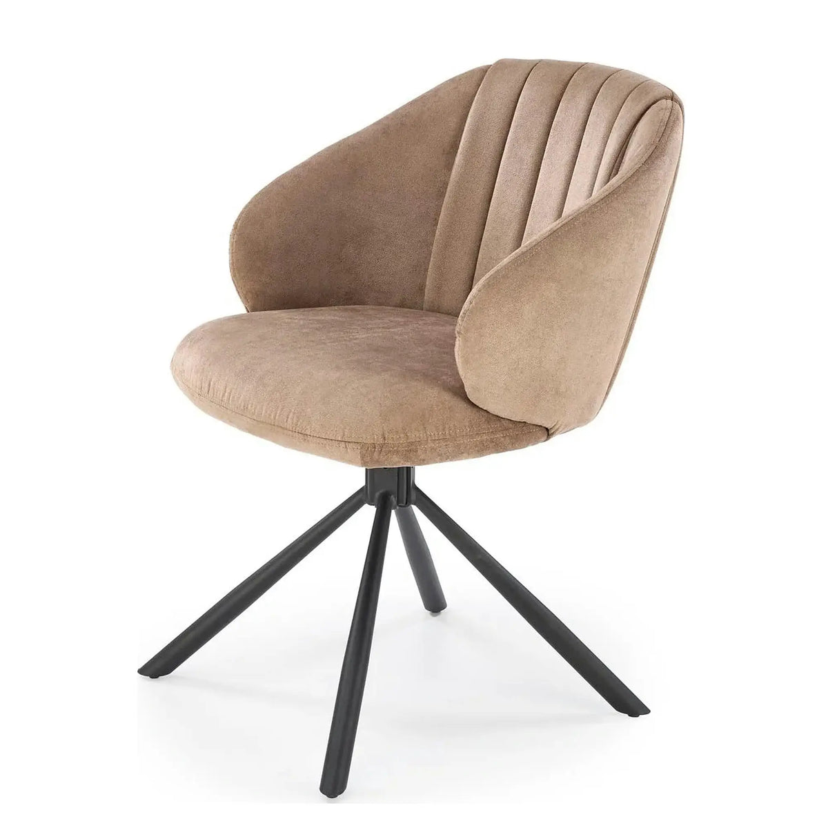 Scaun rotativ K533, cappuccino/negru, stofa clasica/metal, 57x60x80 cm