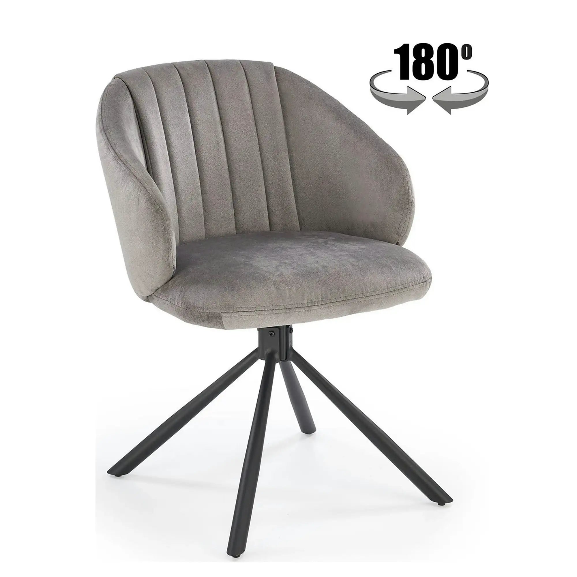 Scaun rotativ K533, gri/negru, stofa clasica/metal, 57x60x80 cm