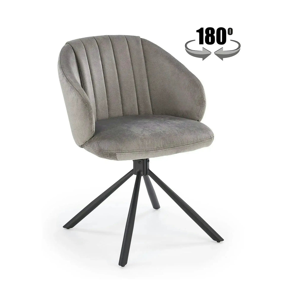 Scaun rotativ K533, gri/negru, stofa clasica/metal, 57x60x80 cm