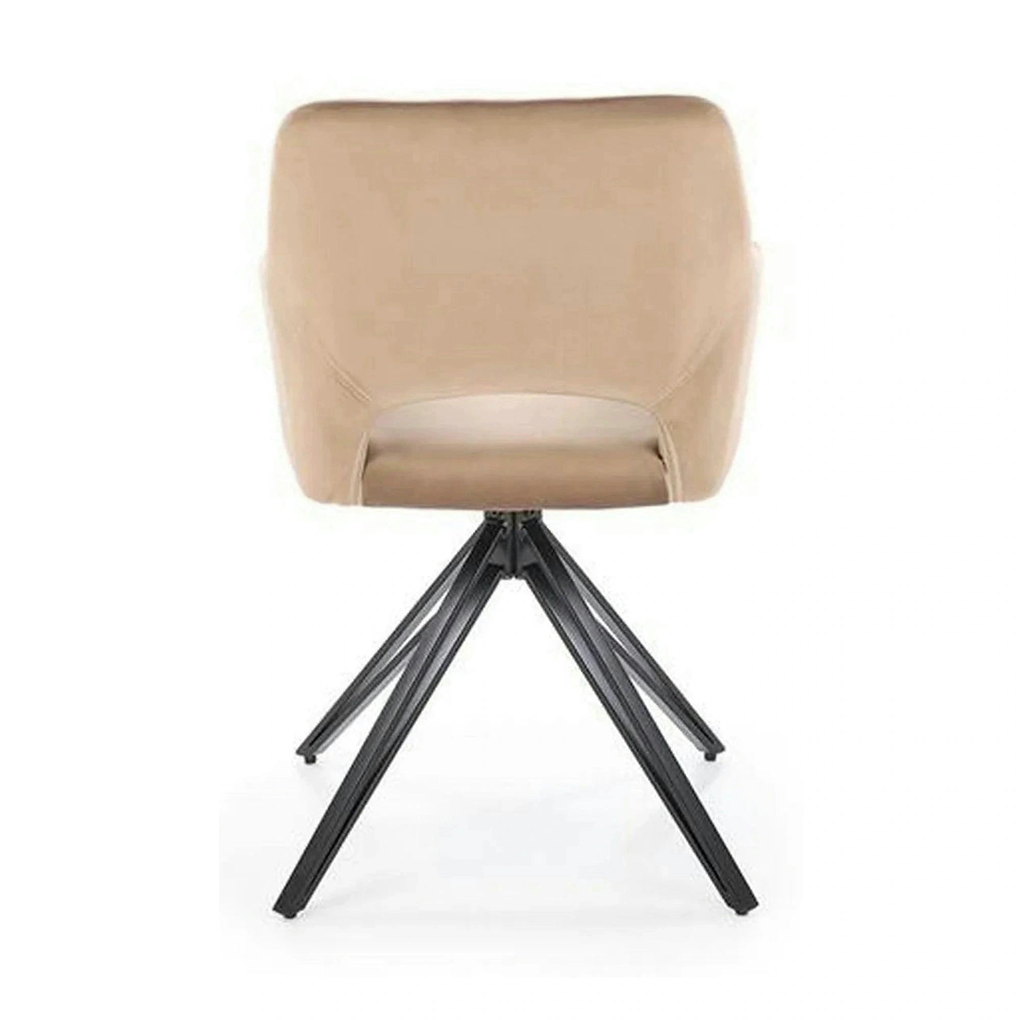 Scaun rotativ K535, bej/negru, stofa catifelata/metal, 57x60x86 cm