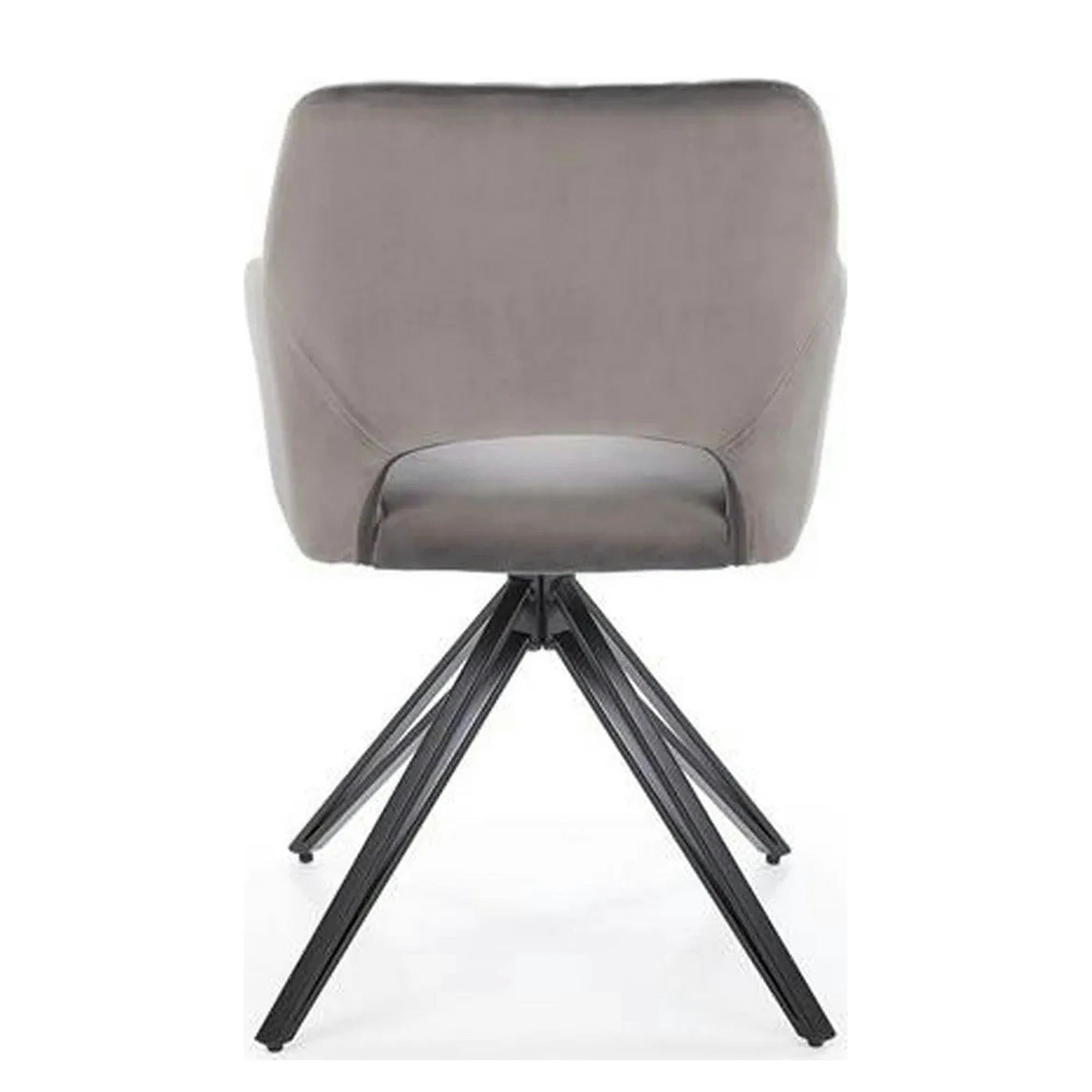 Scaun rotativ K535, gri/negru, stofa catifelata/metal, 57x60x86 cm