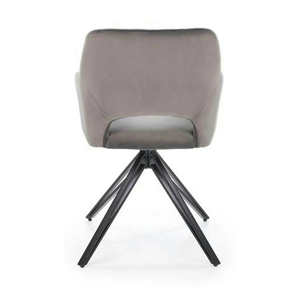 Scaun rotativ K535, gri/negru, stofa catifelata/metal, 57x60x86 cm