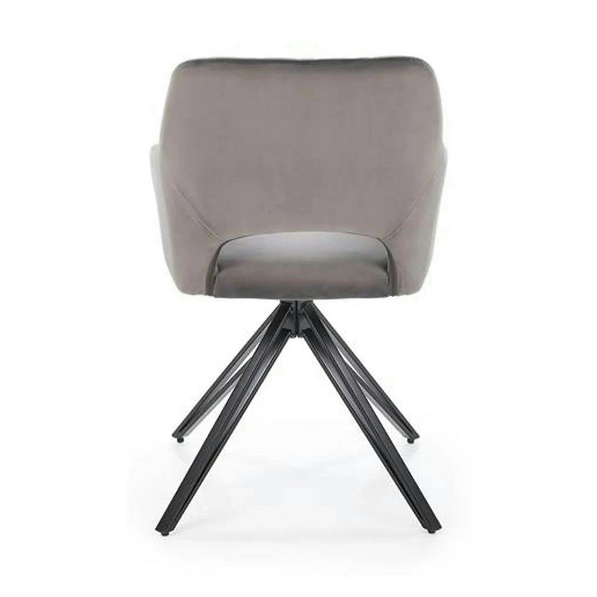 Scaun rotativ K535, gri/negru, stofa catifelata/metal, 57x60x86 cm