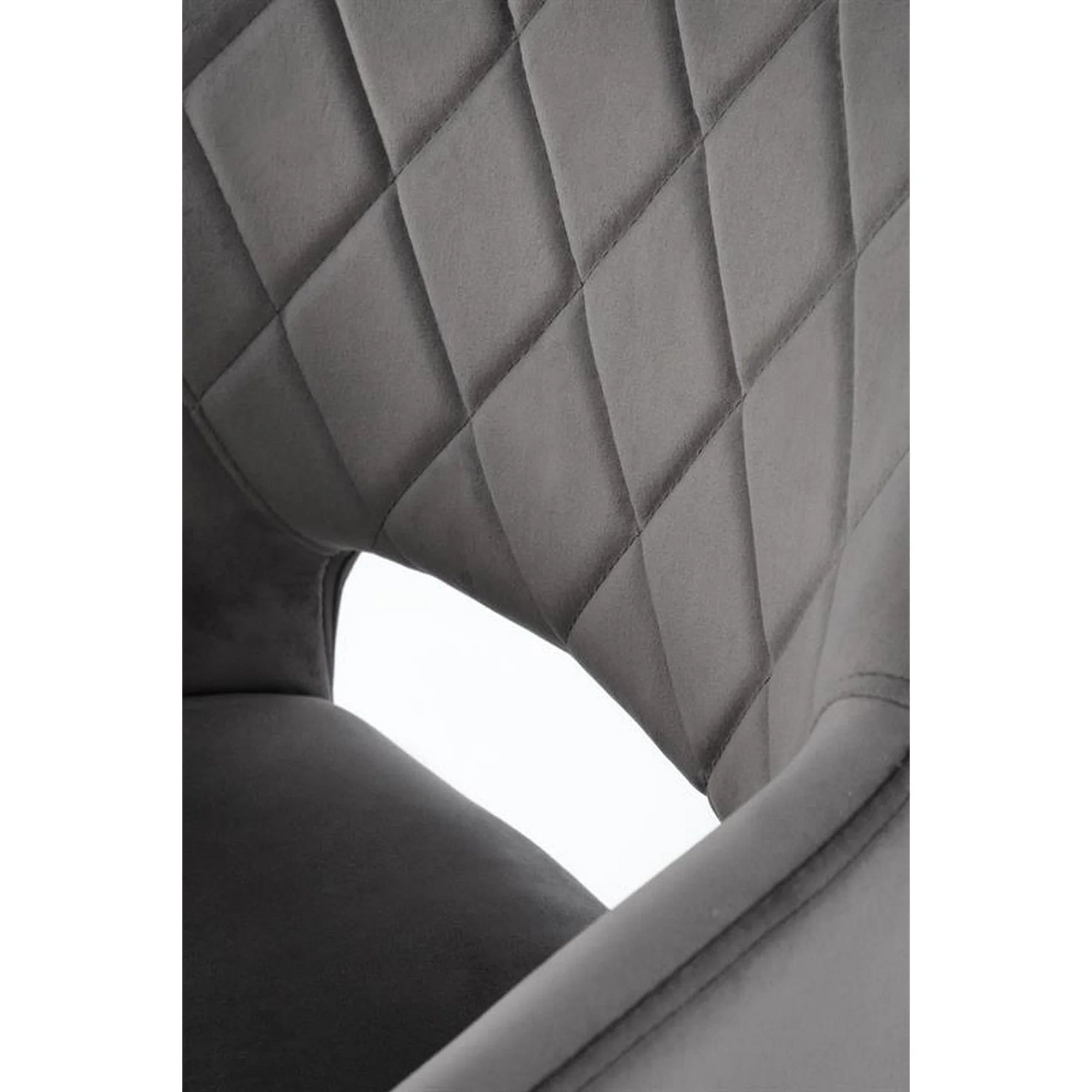 Scaun rotativ K535, gri/negru, stofa catifelata/metal, 57x60x86 cm