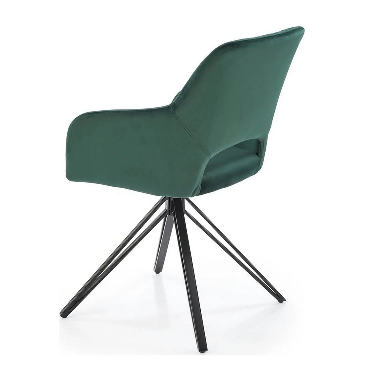 Scaun rotativ K535, verde inchis/negru, stofa catifelata/metal, 57x60x86 cm