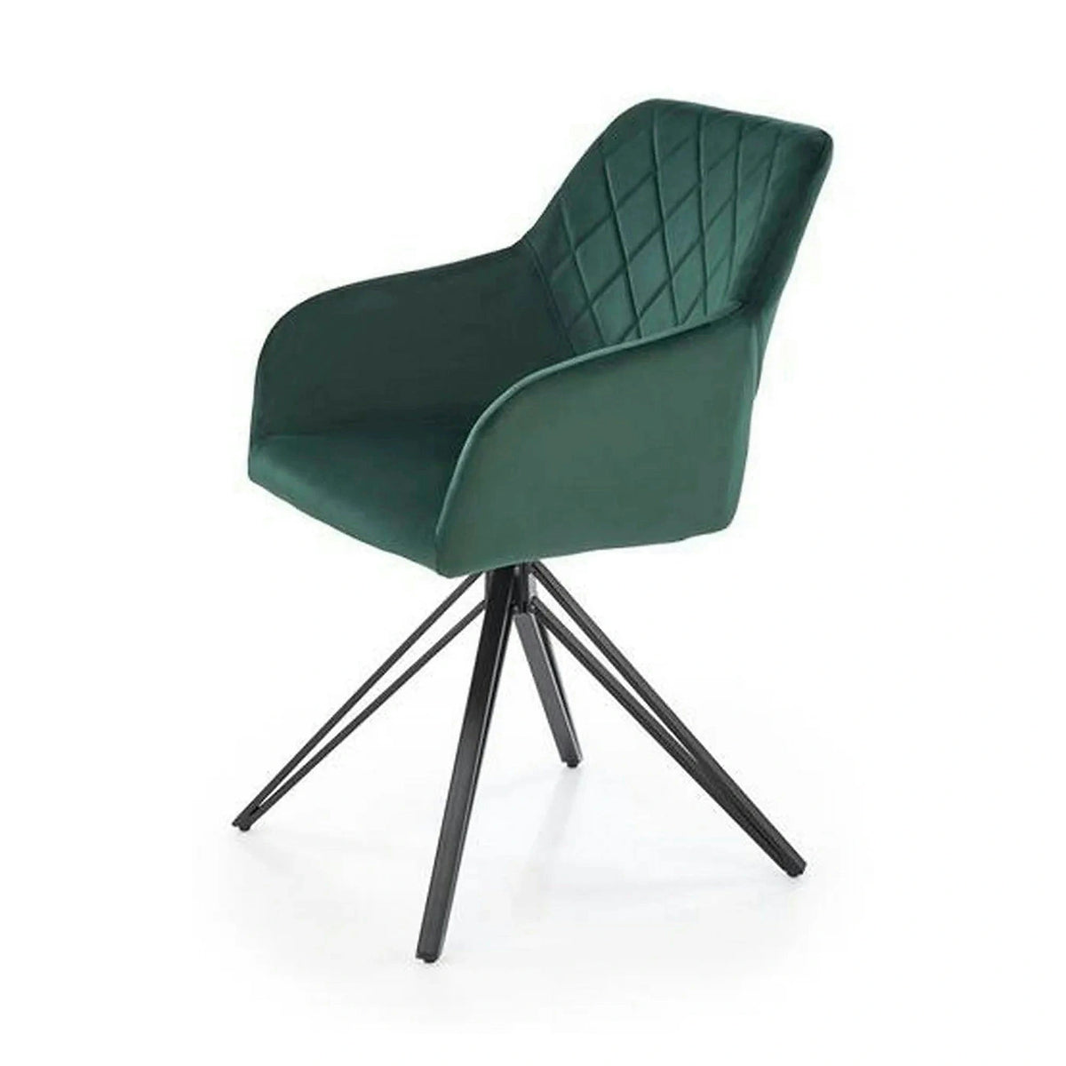 Scaun rotativ K535, verde inchis/negru, stofa catifelata/metal, 57x60x86 cm