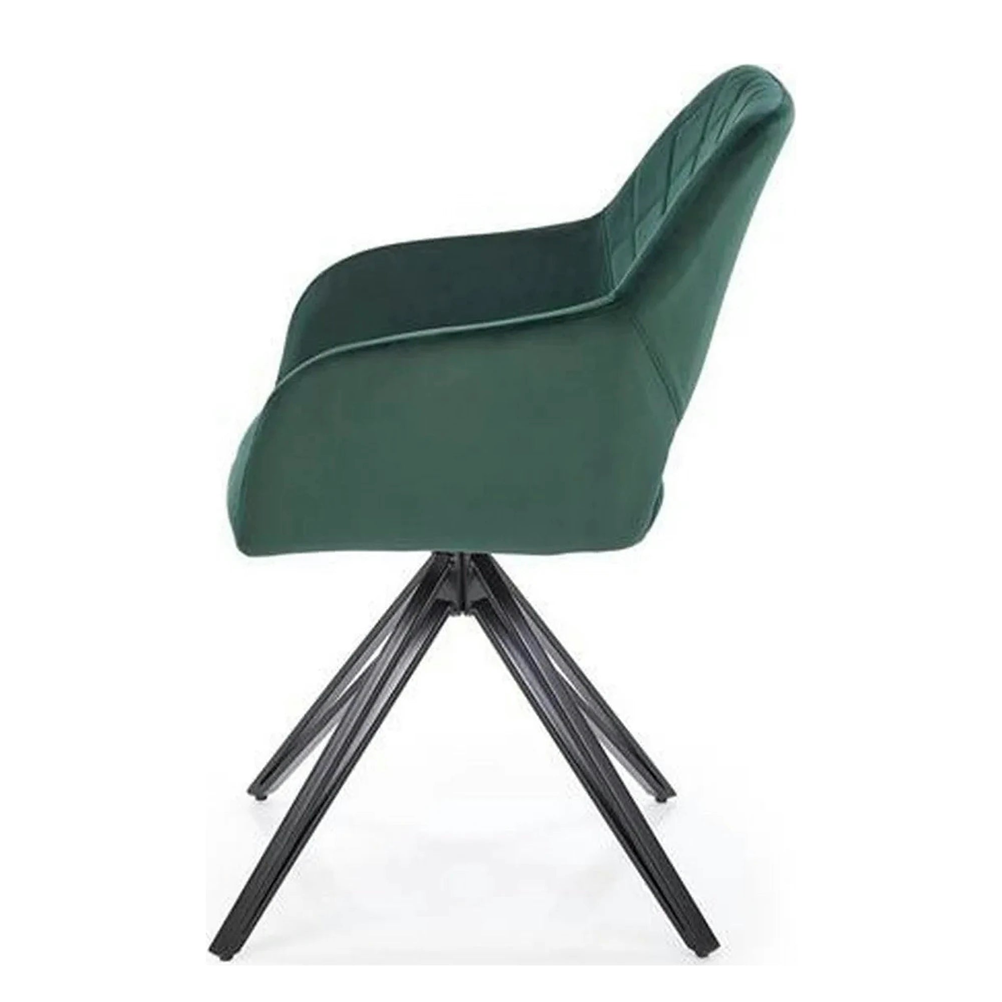 Scaun rotativ K535, verde inchis/negru, stofa catifelata/metal, 57x60x86 cm