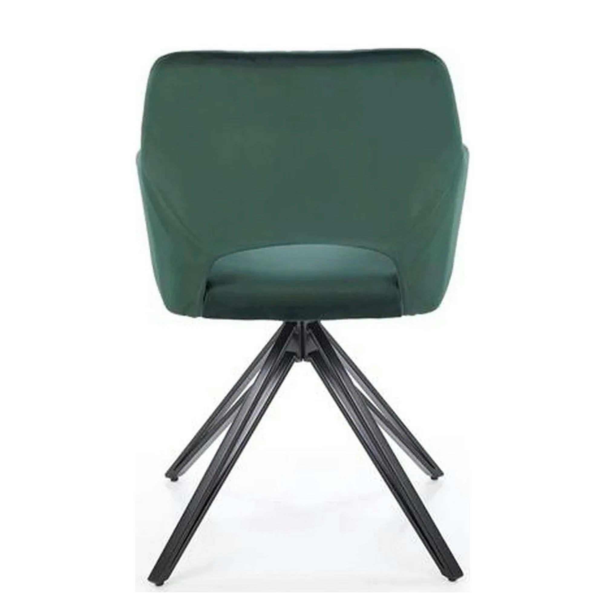 Scaun rotativ K535, verde inchis/negru, stofa catifelata/metal, 57x60x86 cm