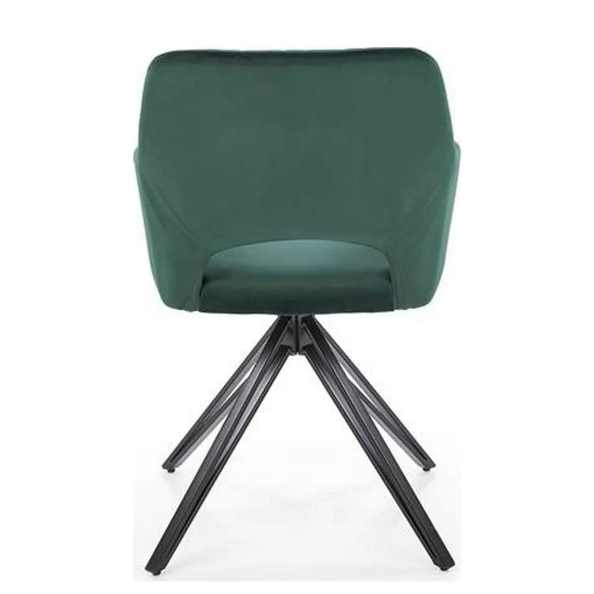 Scaun rotativ K535, verde inchis/negru, stofa catifelata/metal, 57x60x86 cm