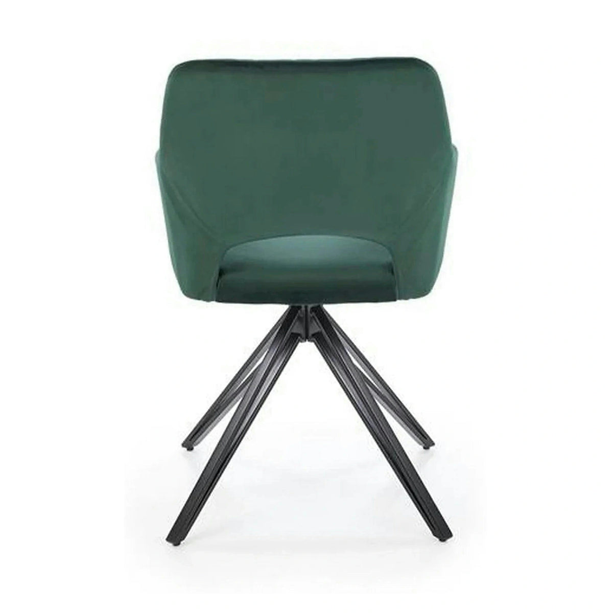 Scaun rotativ K535, verde inchis/negru, stofa catifelata/metal, 57x60x86 cm