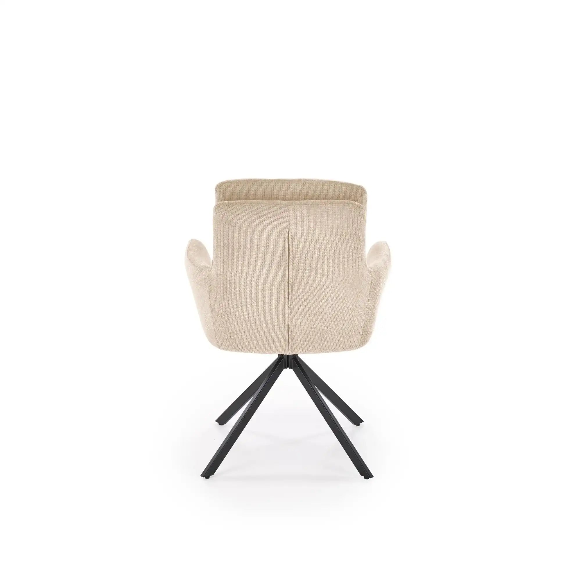 Scaun rotativ K536, bej/negru, stofa clasica/metal, 62x68x85 cm