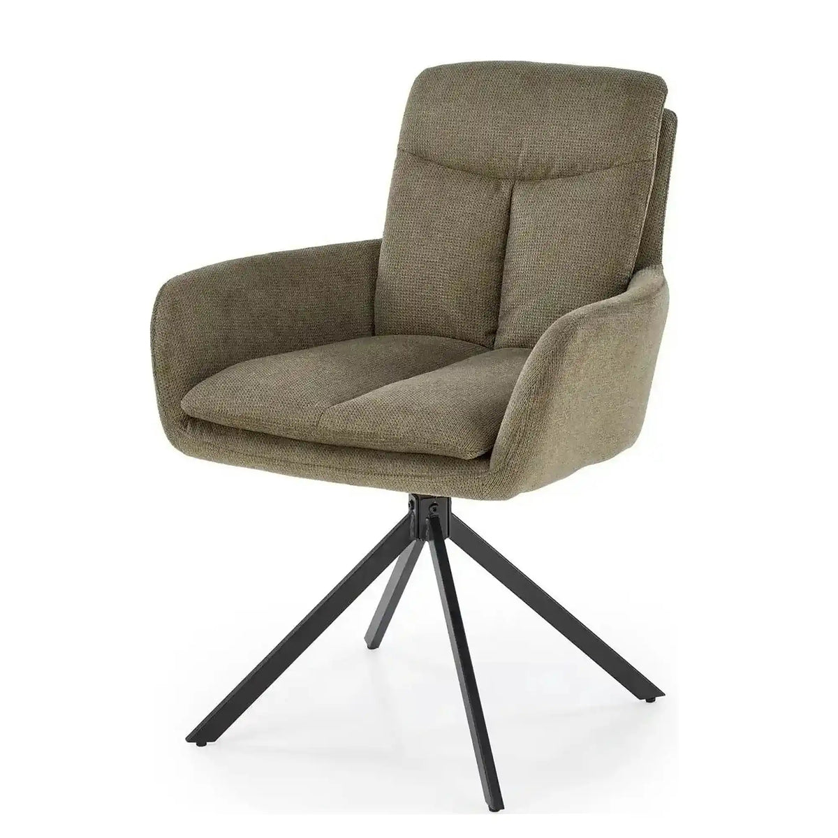 Scaun rotativ K536, verde/negru, stofa clasica/metal, 62x68x85 cm
