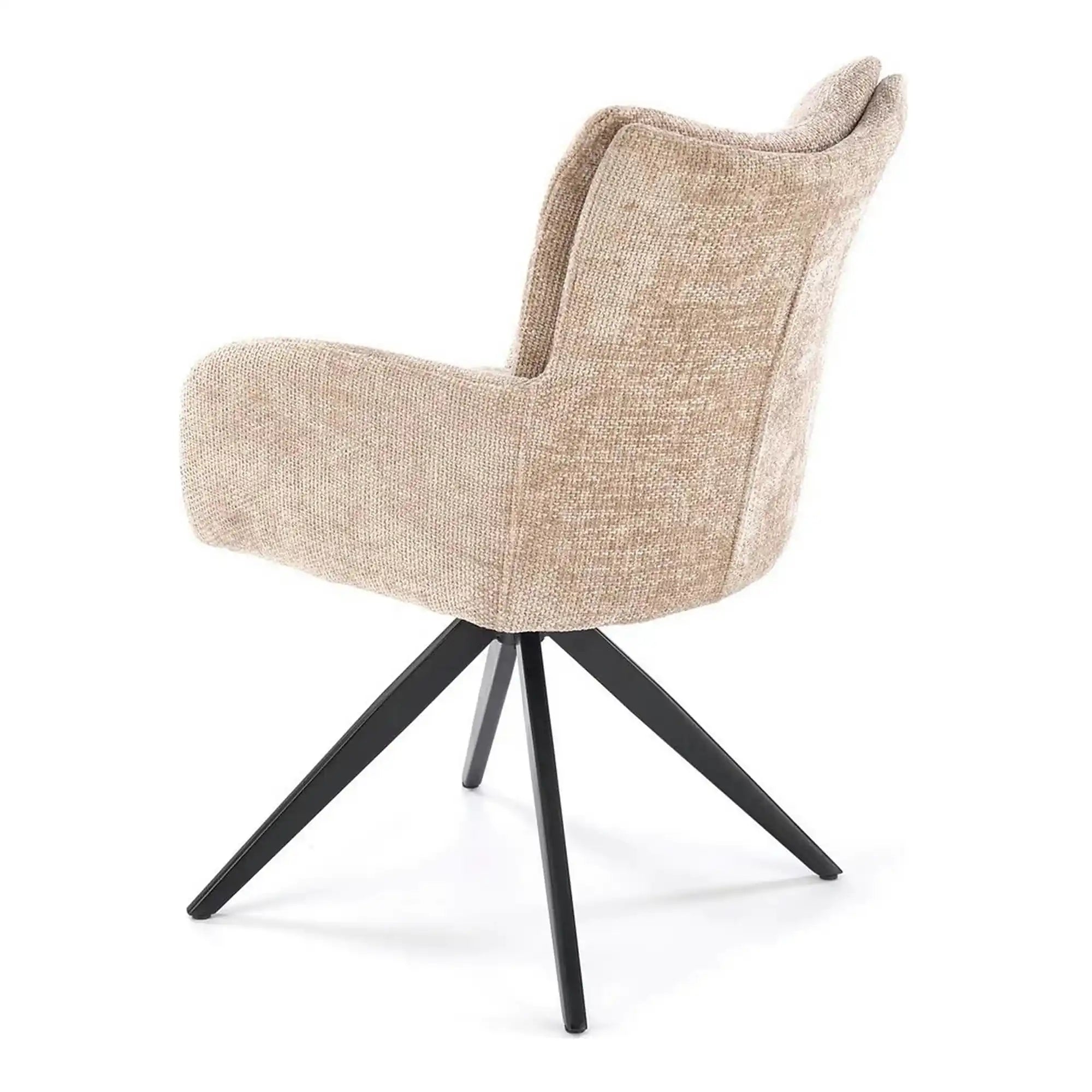Scaun rotativ K540, bej/negru, stofa clasica/metal, 60x63x89 cm