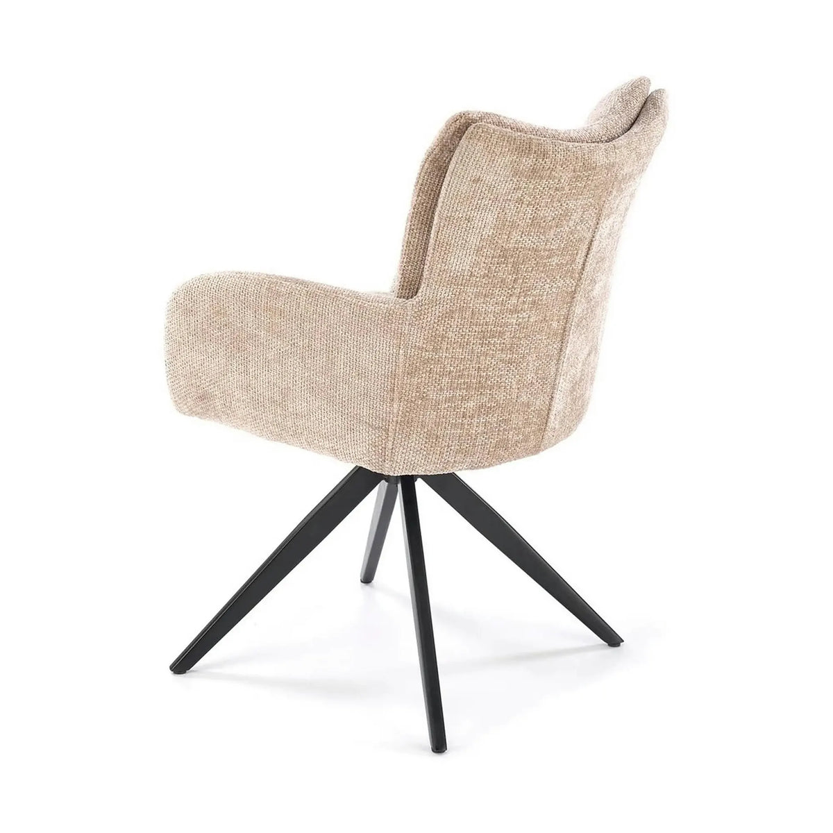 Scaun rotativ K540, bej/negru, stofa/metal, 60x63x89 cm