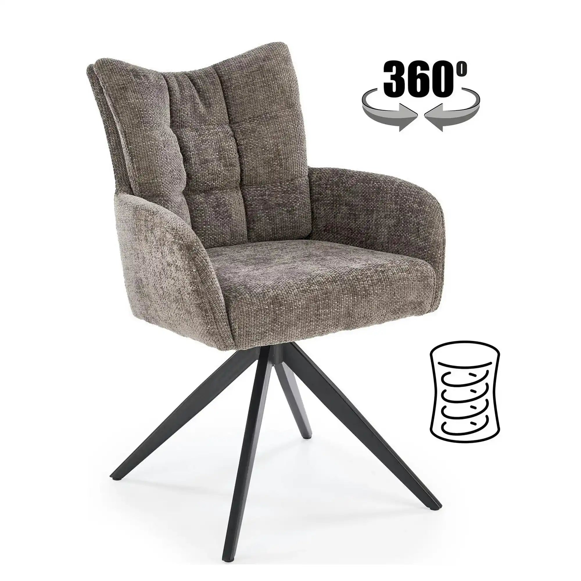 Scaun rotativ K540, gri/negru, stofa clasica/metal, 60x63x89 cm