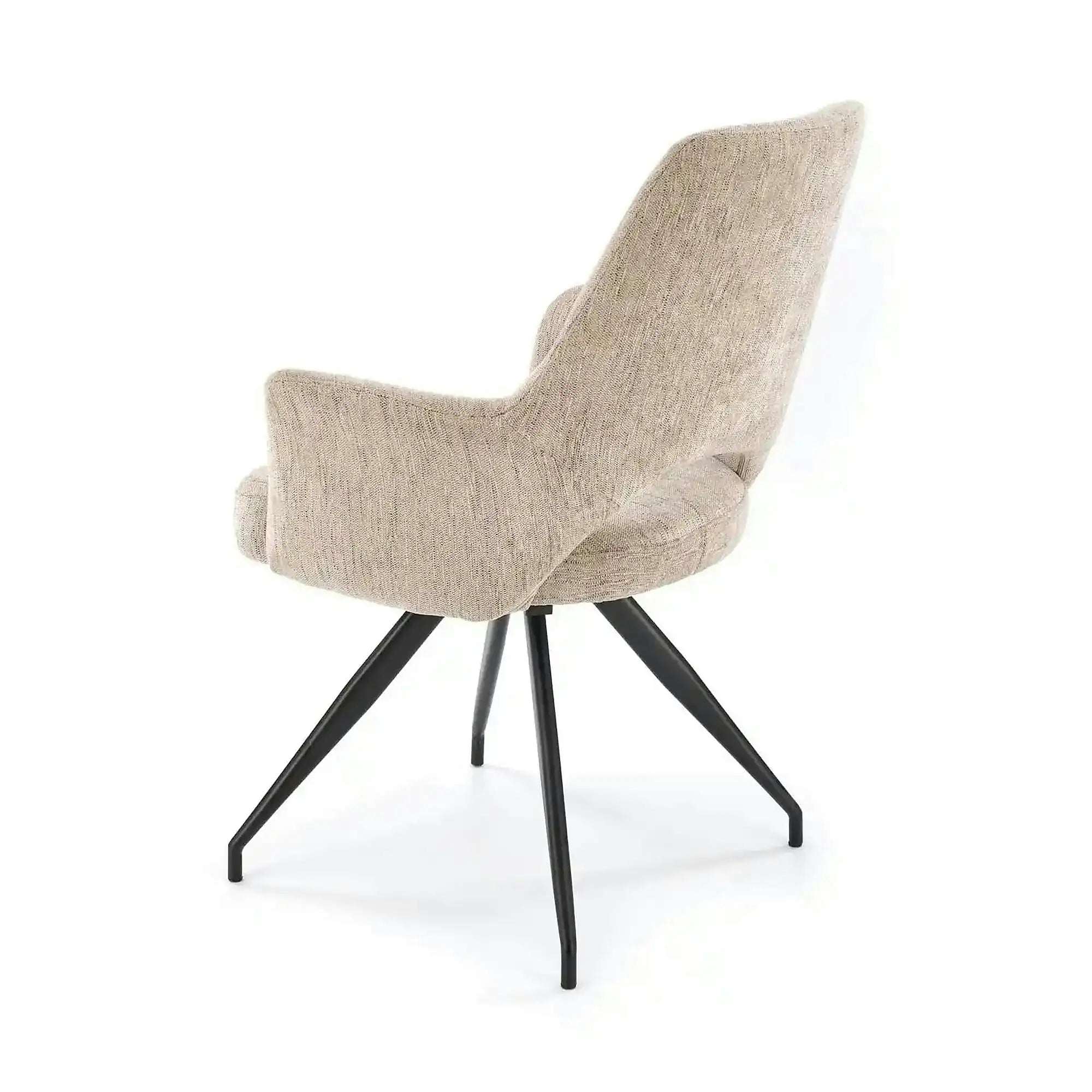 Scaun rotativ K542, bej/negru, stofa clasica/metal, 58x64x88 cm