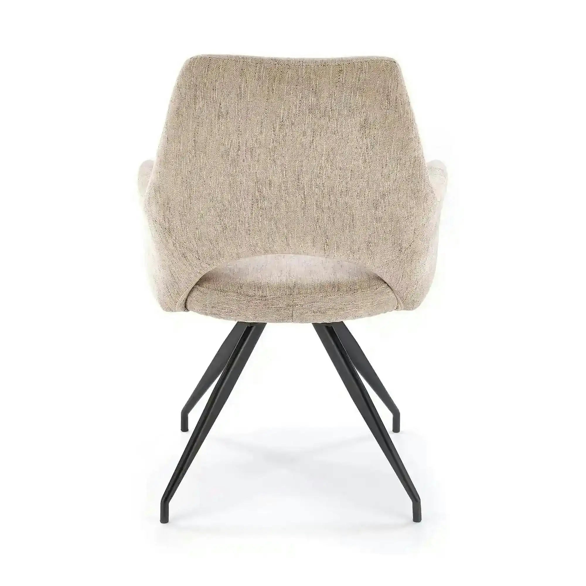 Scaun rotativ K542, bej/negru, stofa clasica/metal, 58x64x88 cm
