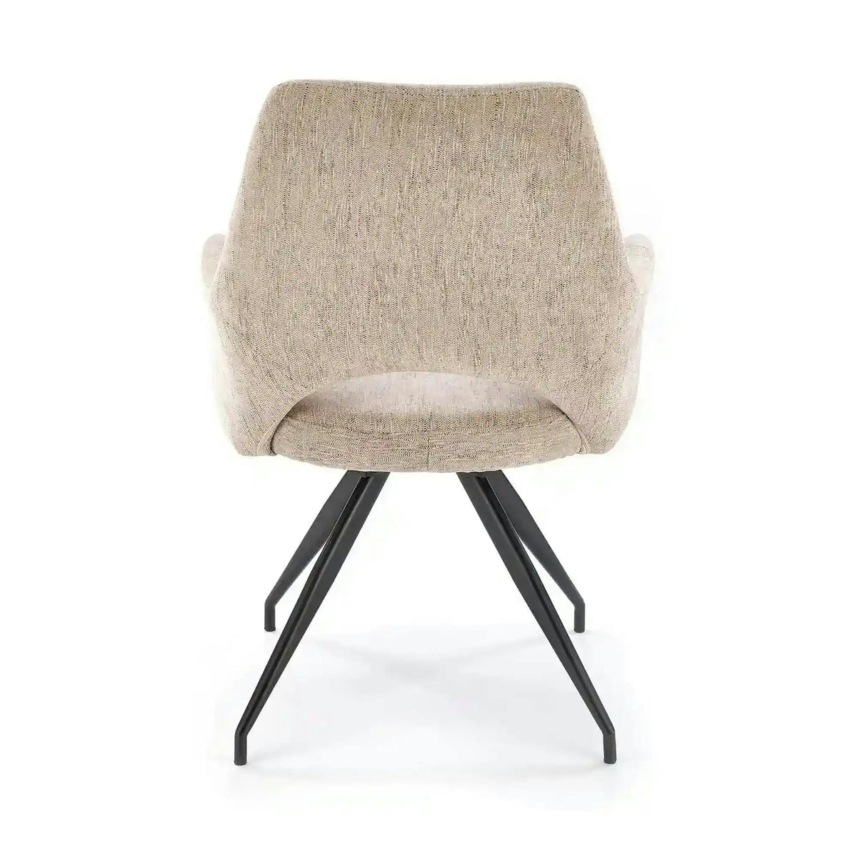 Scaun rotativ K542, bej/negru, stofa clasica/metal, 58x64x88 cm