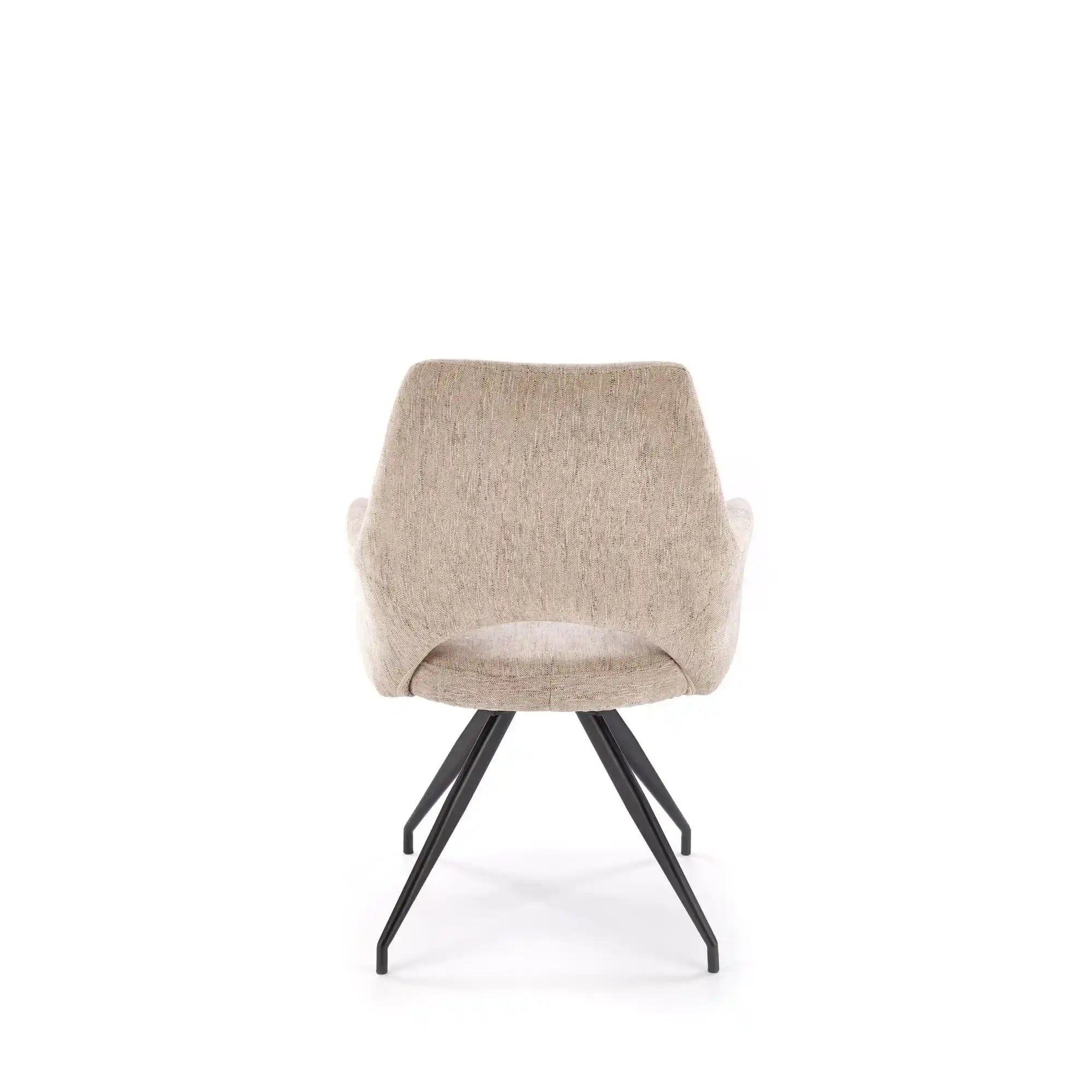 Scaun rotativ K542, bej/negru, stofa clasica/metal, 58x64x88 cm