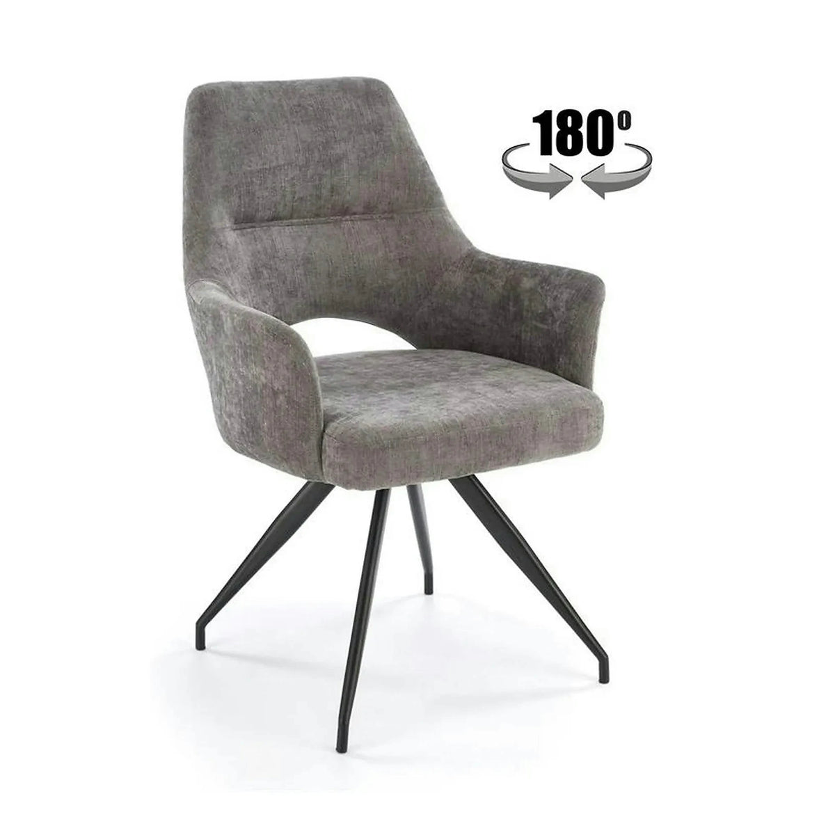 Scaun rotativ K542, gri/negru, stofa clasica/metal, 58x64x88 cm