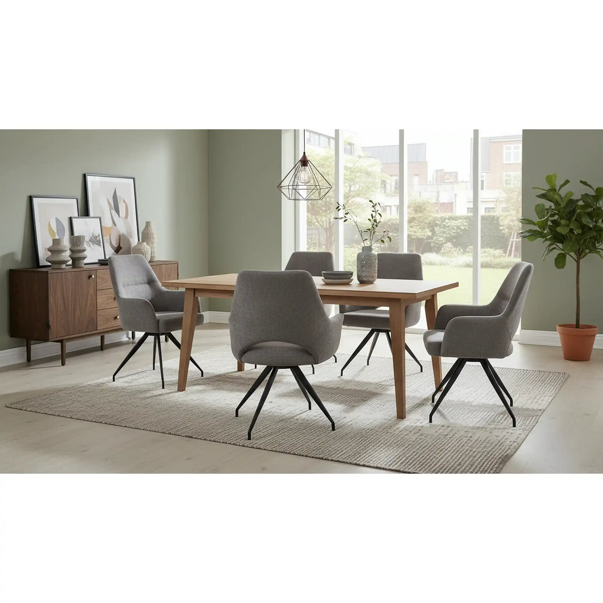 Scaun rotativ K542, gri/negru, stofa clasica/metal, 58x64x88 cm