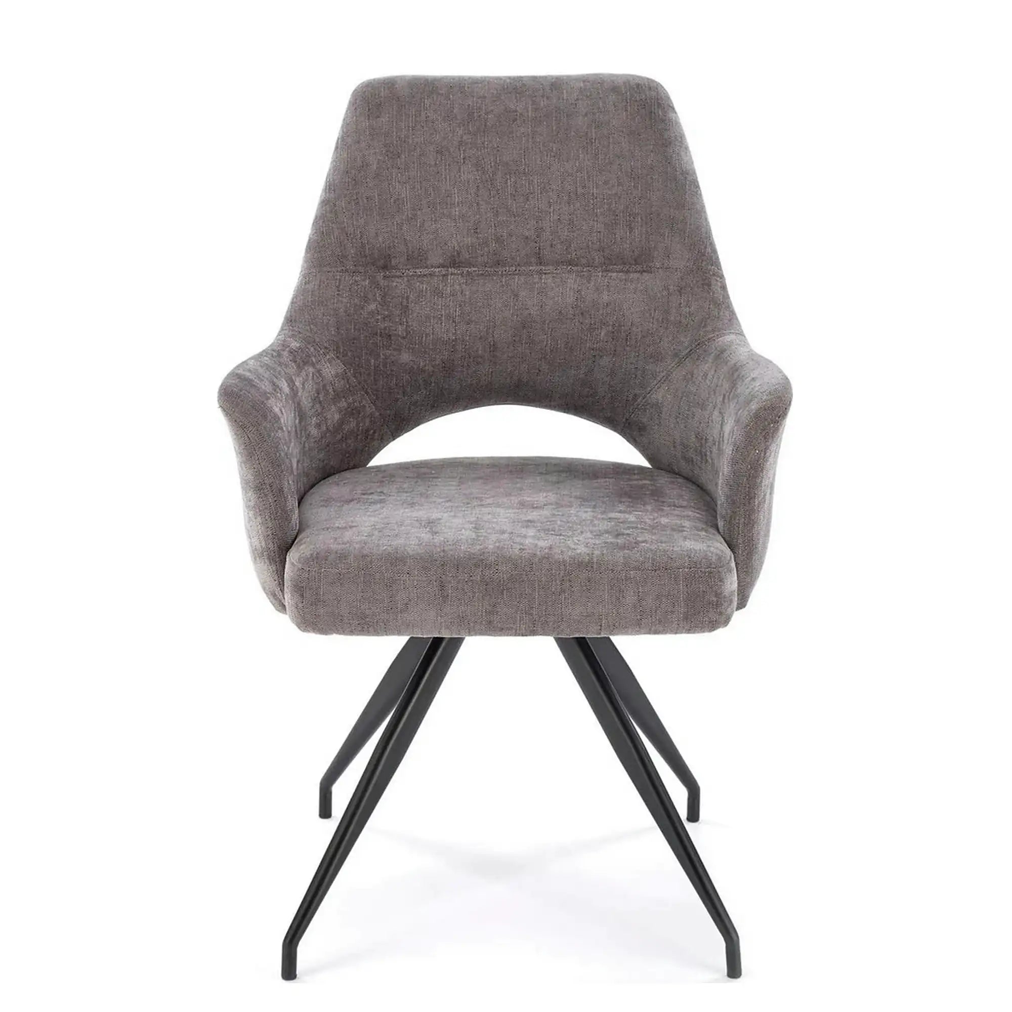 Scaun rotativ K542, gri/negru, stofa clasica/metal, 58x64x88 cm