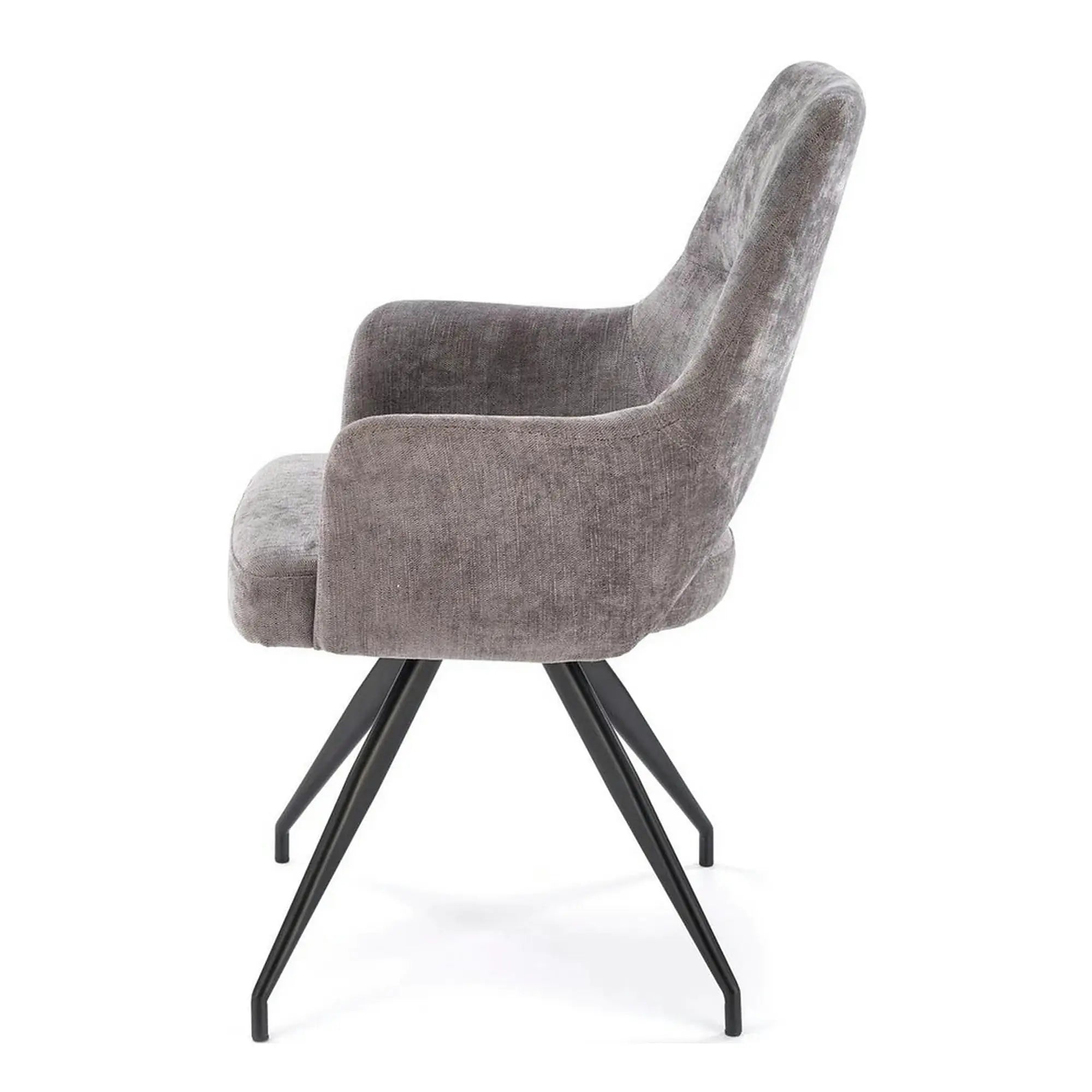 Scaun rotativ K542, gri/negru, stofa clasica/metal, 58x64x88 cm